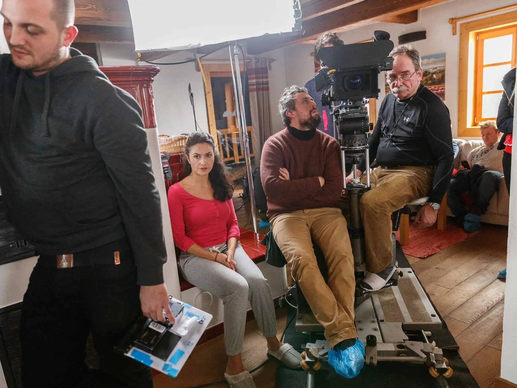 Na snímke herečka Lucia Siposová počas natáčania špeciálneho Vianočného dielu televízneho seriálu z produkcie TV JOJ, Prázdniny.