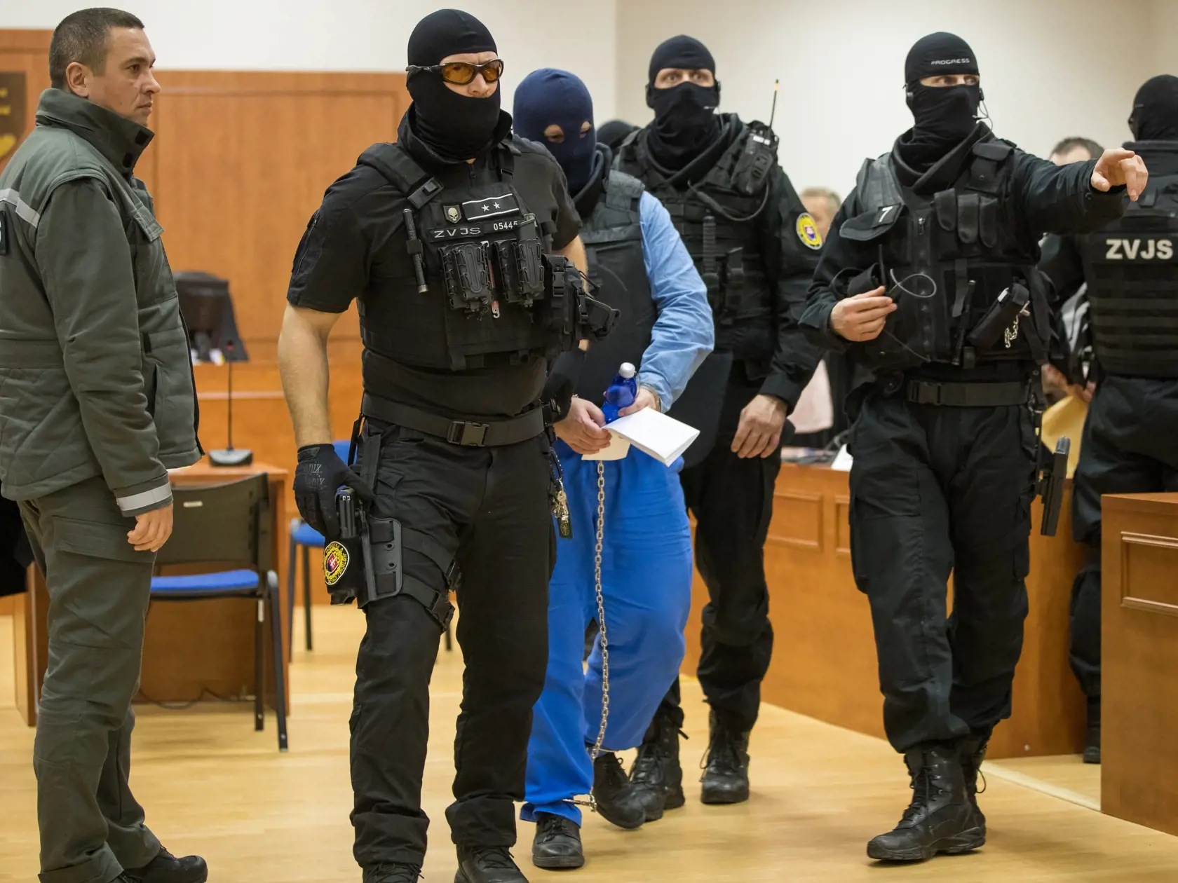 Druhé pojednávanie na Špecializovanom trestnom súde v Pezinku vo veci vraždy investigatívneho novinára Jána Kuciaka a jeho snúbenice Martiny Kušnírovej. Na snímke je Zoltán Andruskó.
