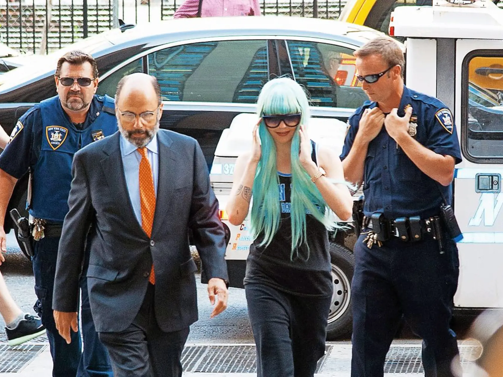 NEW YORK, NY - JULY 09:  Amanda Bynes arrives for  an appearance at Manhattan Criminal Court on July 9, 2013 in New York City. Bynes is facing charges of reckless endangerment, tampering with evidence and criminal possession of marijuana in relation to her arrest on May 23, 2013.  (Photo by Dave Kotinsky/Getty Images)