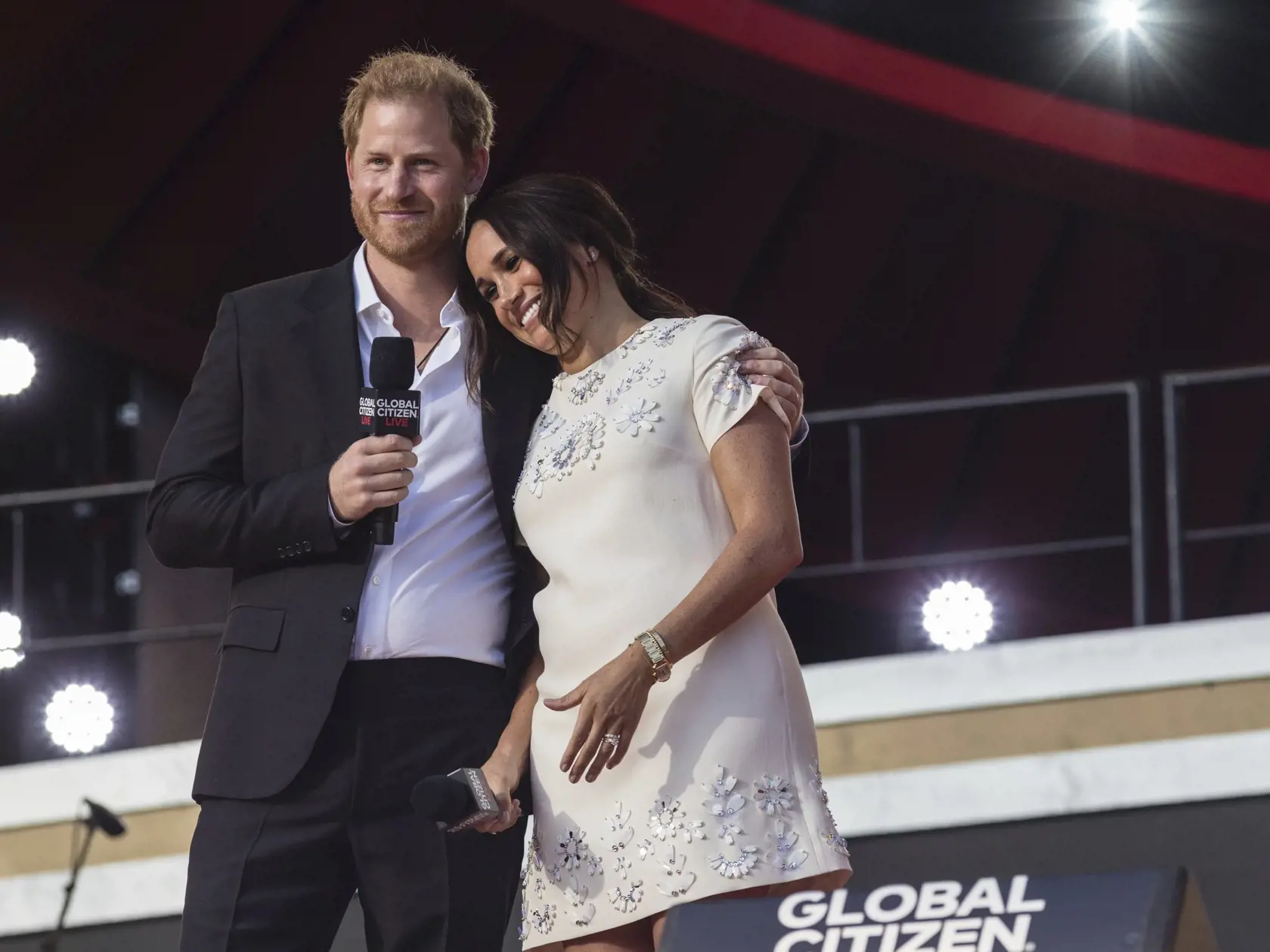 Britský princ Harry a jeho manželka Meghan vystupujú počas dvadsaťštyrihodinovej série koncertov po celom svete s názvom Global Citizen Live, ktorá má upozorniť na klimatickú zmenu, nerovnosť v rozdeľovaní vakcín a hladomor v New Yorku v sobotu 25. septembra 2021.