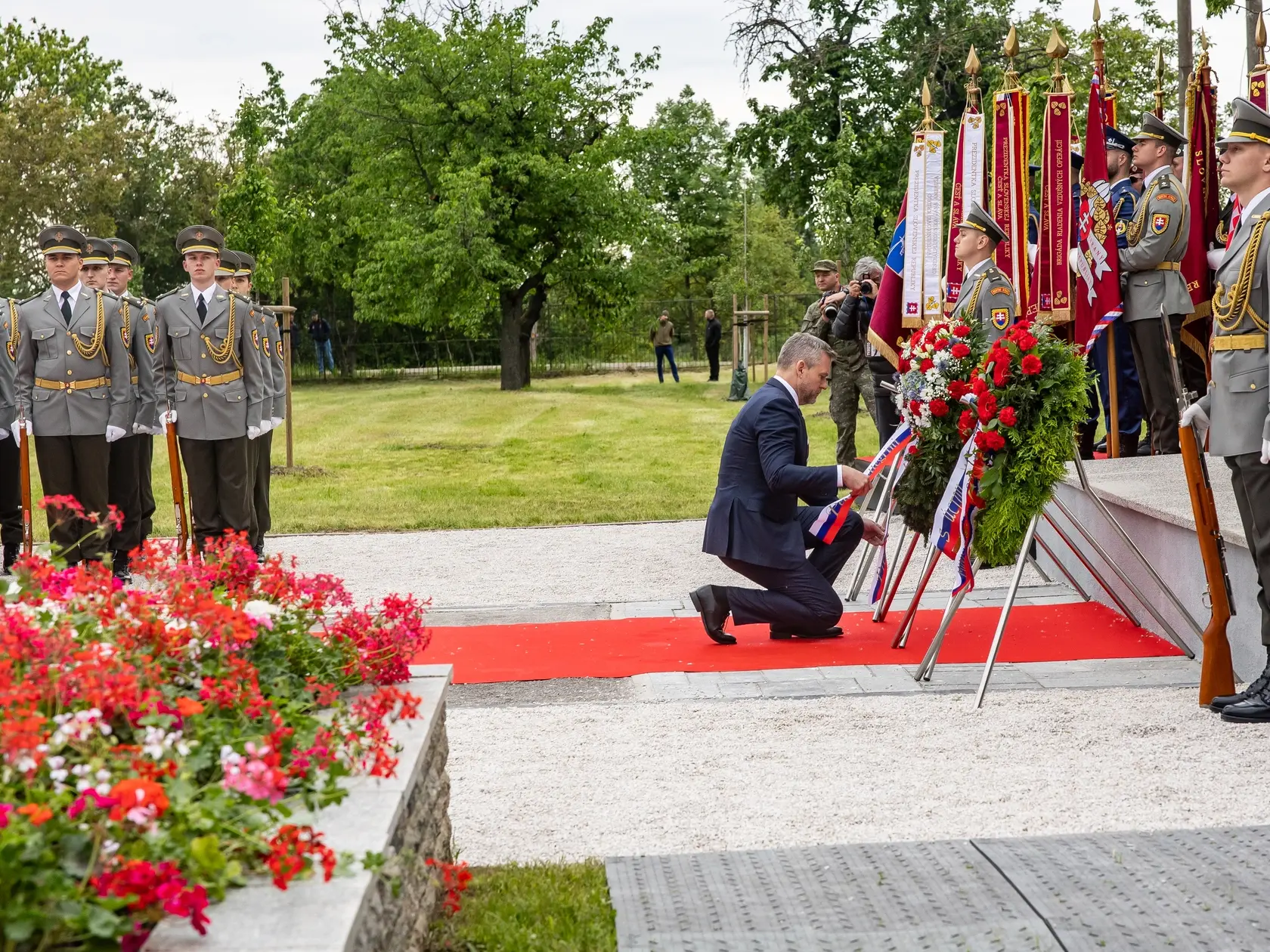 Oslavy 80.výročia víťazstva nad fašizmom Piešťany 2025. Na snímke je Peter Pellegrini.