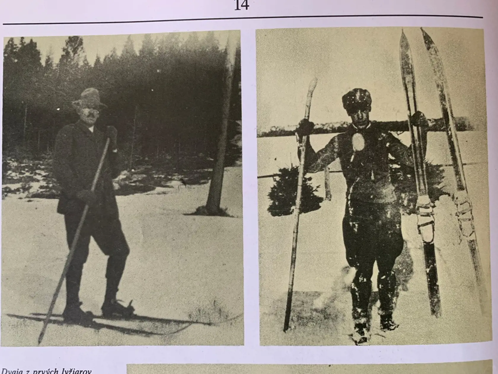 Lyžiari v dobovom oblečení. (archívny záber)