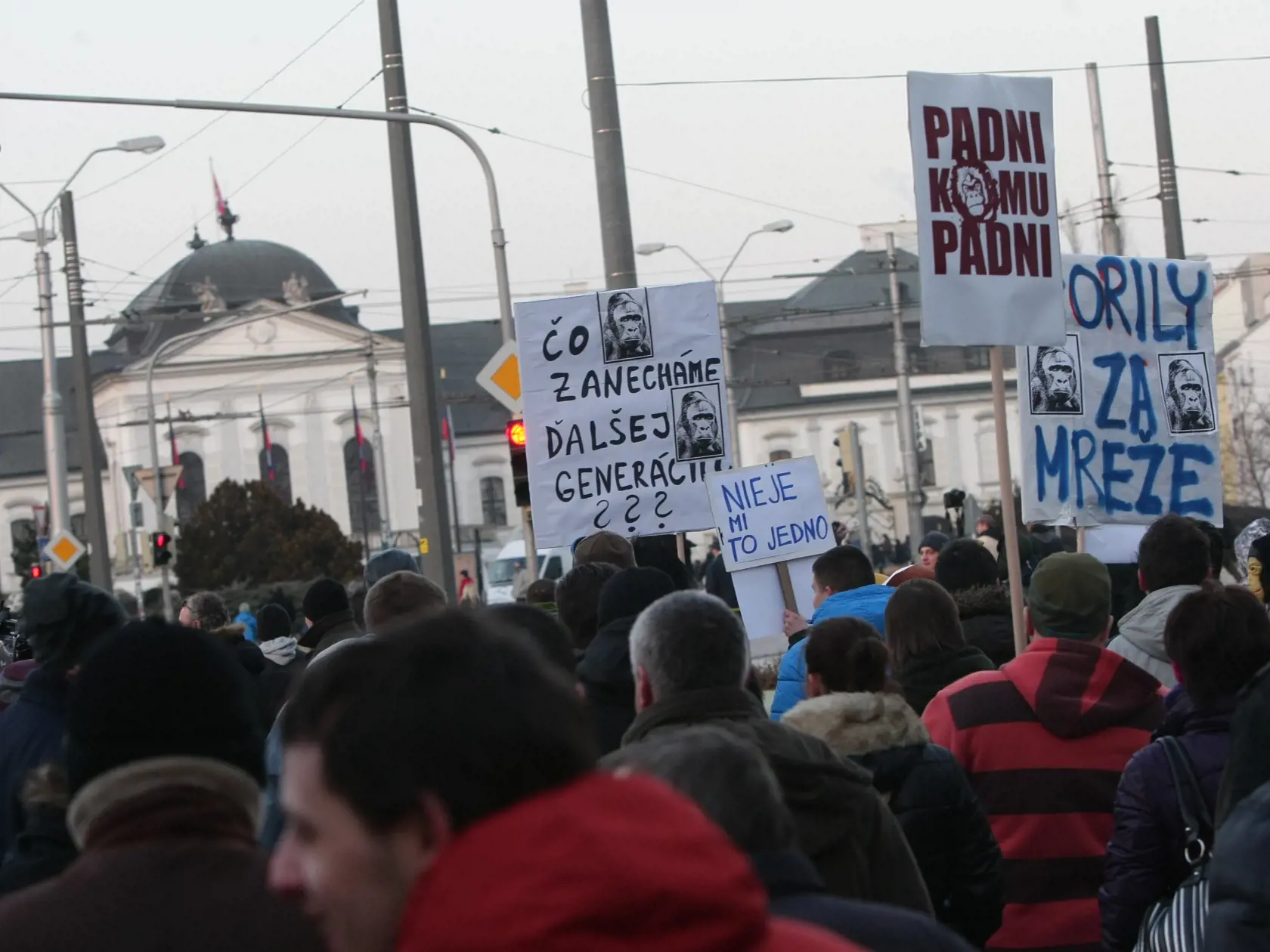 Protesty Gorila v Bratislave.