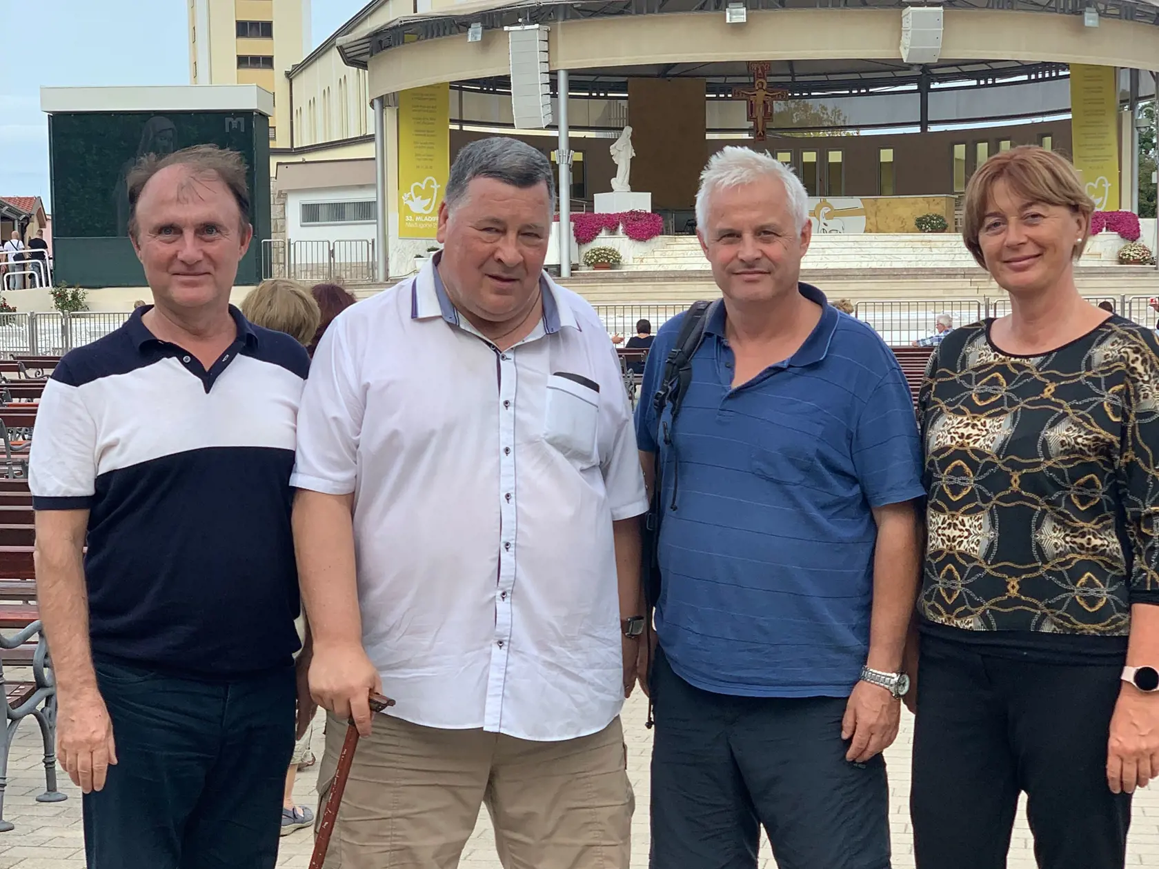 V Medžugorí s kolegami: Sprava Mariana Mrázová, Juraj Benca, Vladimír Krčméry a Vlastimil Kozoň.