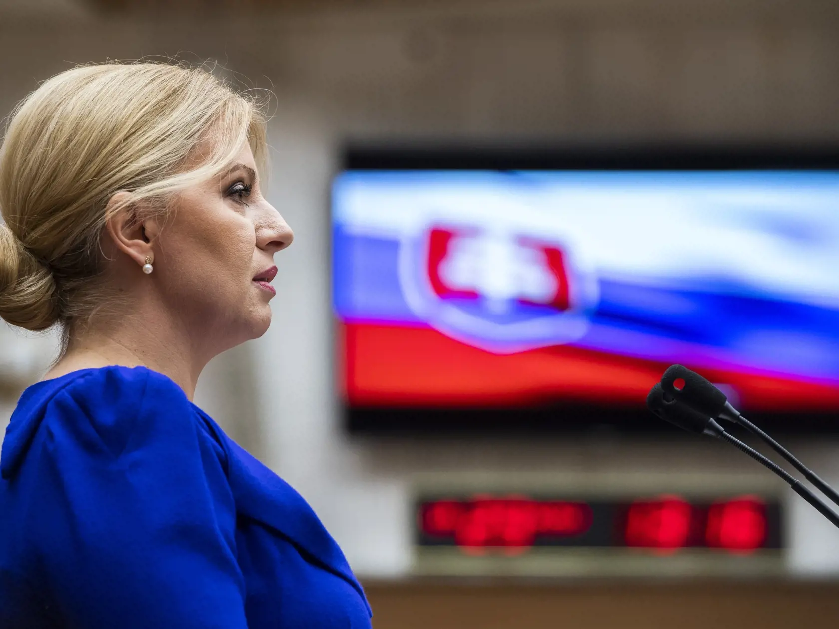 Prezidentka SR Zuzana Čaputová vystupuje so správou o stave Slovenskej republiky pred poslancami Národnej rady (NR) SR v Bratislave v utorok 29. novembra 2022. FOTO TASR - Jaroslav Novák 