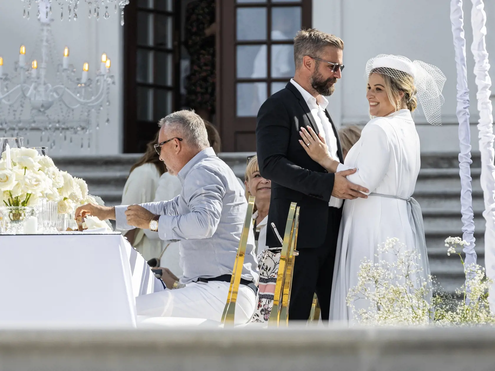 Krst dcéry Dominiky Navara Cibulkovej a Michala Navaru Niny v bratislavskom Dóme svätého Martina. 