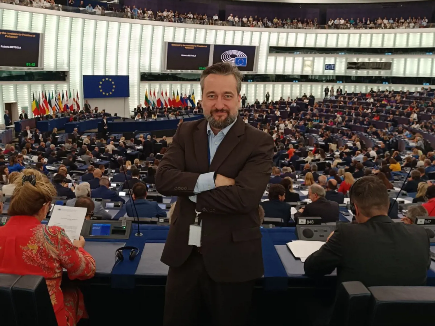 Ľuboš Blaha prvý deň v Európskom parlamente.