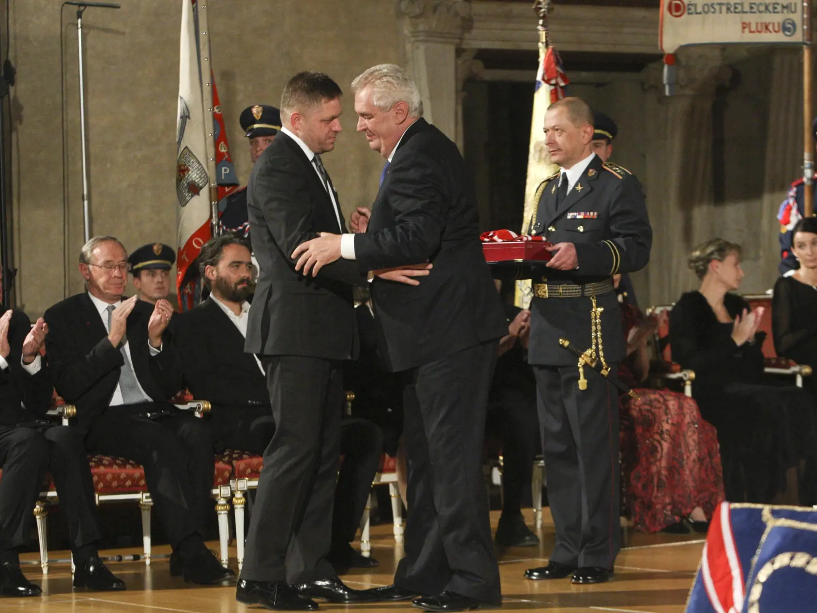 Praha, oslava vzniku ČSR a odovzdávanie cien prezidentom ČR Milošom Zemanom