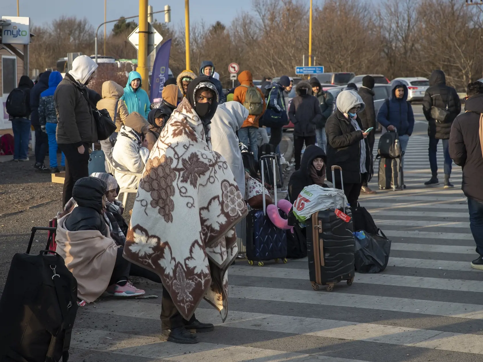 Situácia na hraničnom priechode Vyšné Nemecké v pondelok 28. februára.