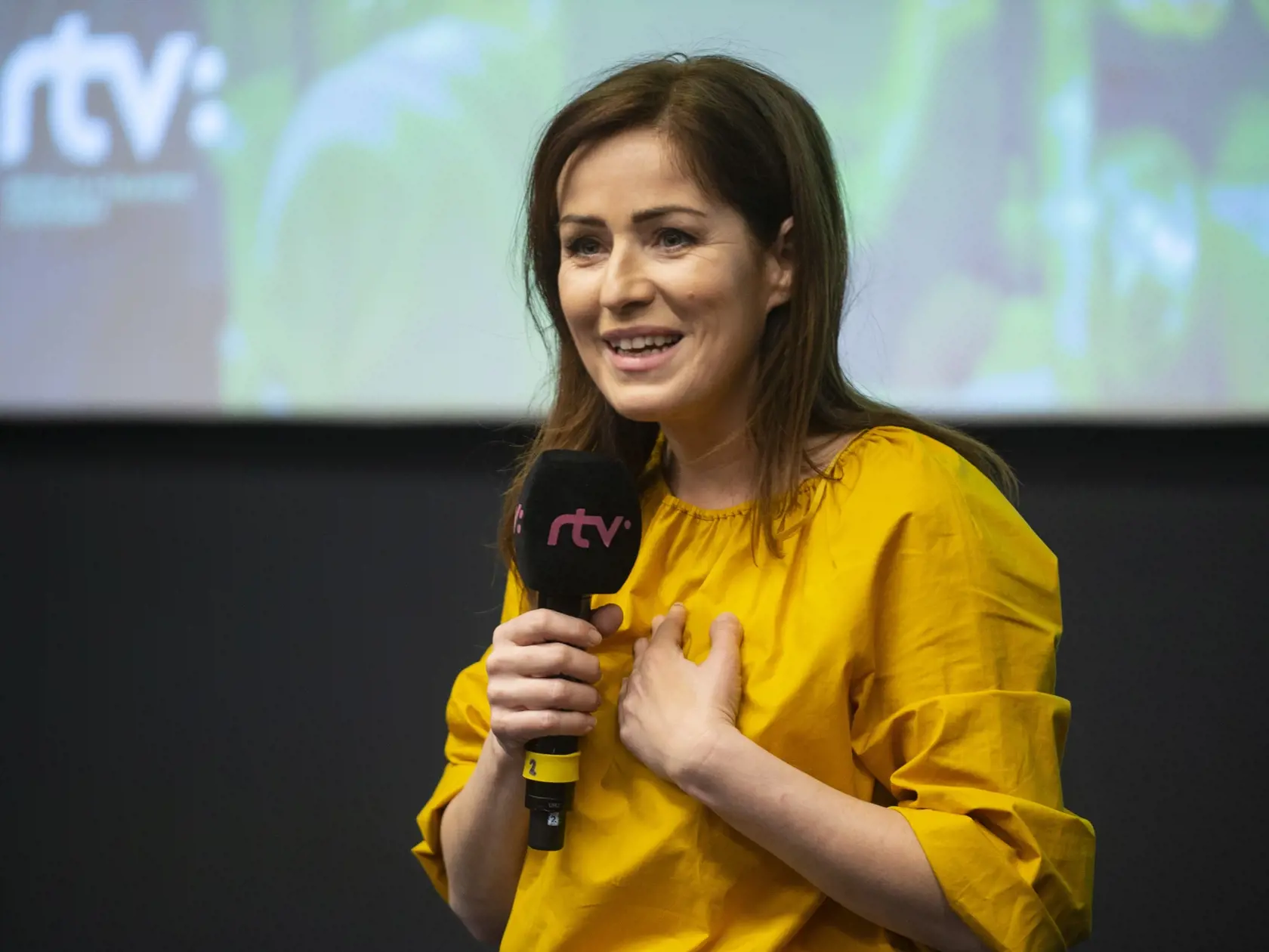 Na snímke herečka Soňa Norisová počas krstu a predstavenia nového seriálu RTVS s názvom Hniezdo 15. januára 2020 v Bratislave. FOTO TASR – Jakub Kotian
