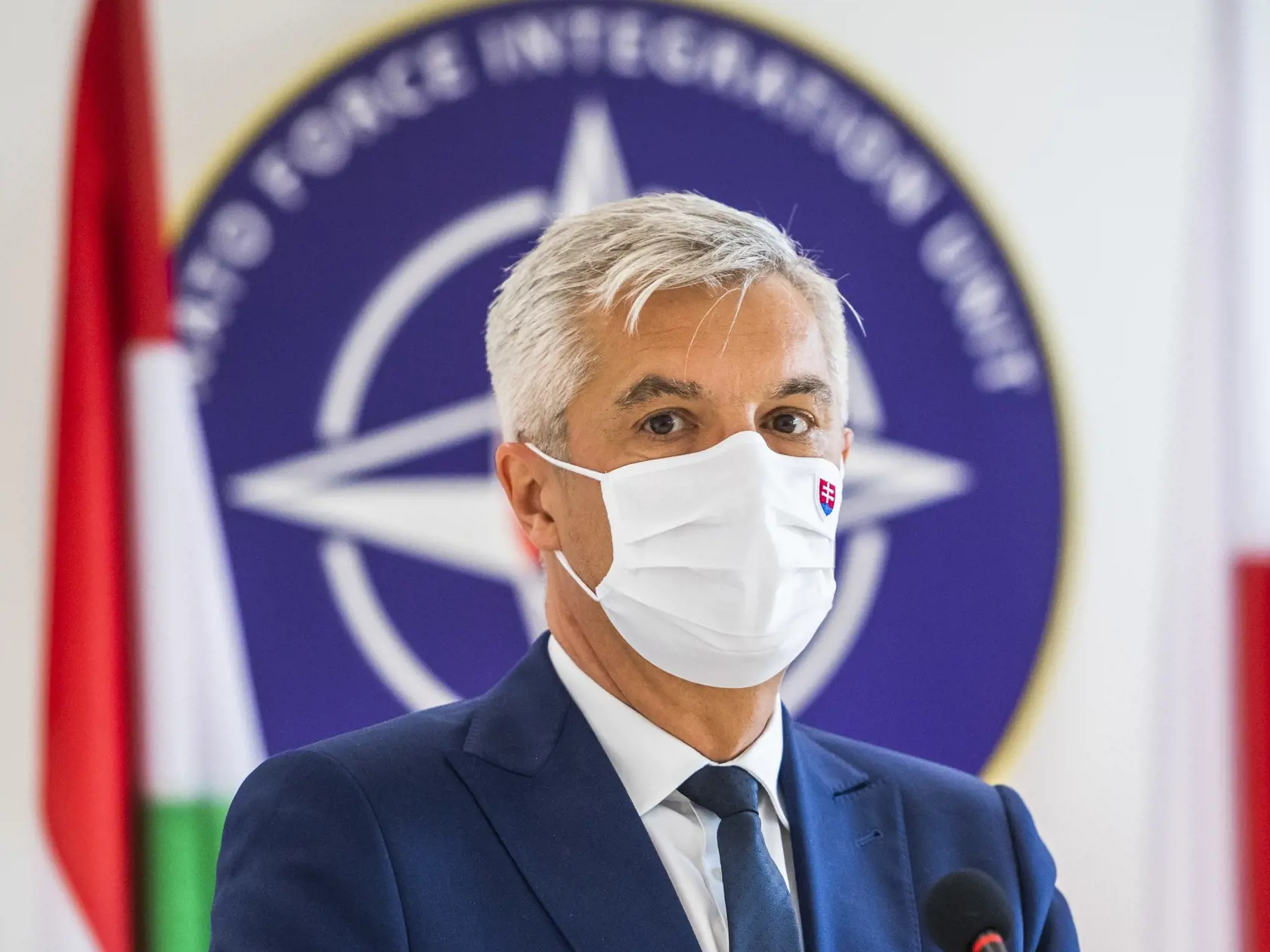 Na snímke minister zahraničných vecí a európskych záležitostí SR Ivan Korčok (nominant SaS) počas tlačovej konferencie po návšteve Styčného tímu pre integráciu síl NATO na Slovensku (NFIU) v Bratislave 19. mája 2020. FOTO TASR - Jaroslav Novák
