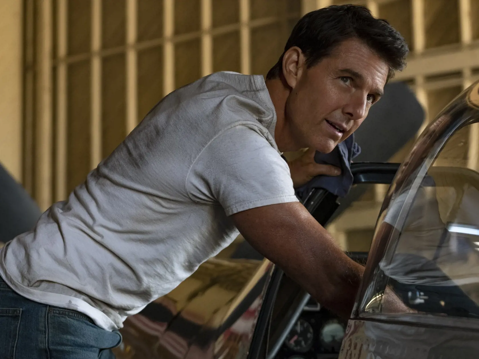 Tom Cruise vo filme Top Gun: Maverick.