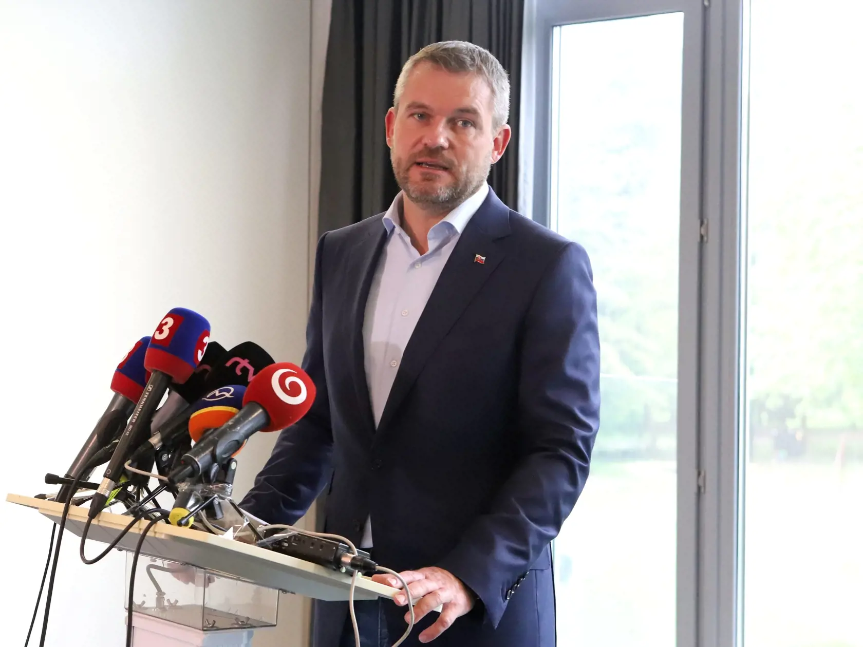 Na snímke je podpredseda Národnej rady SR Peter Pellegrini počas tlačovej konferencie.