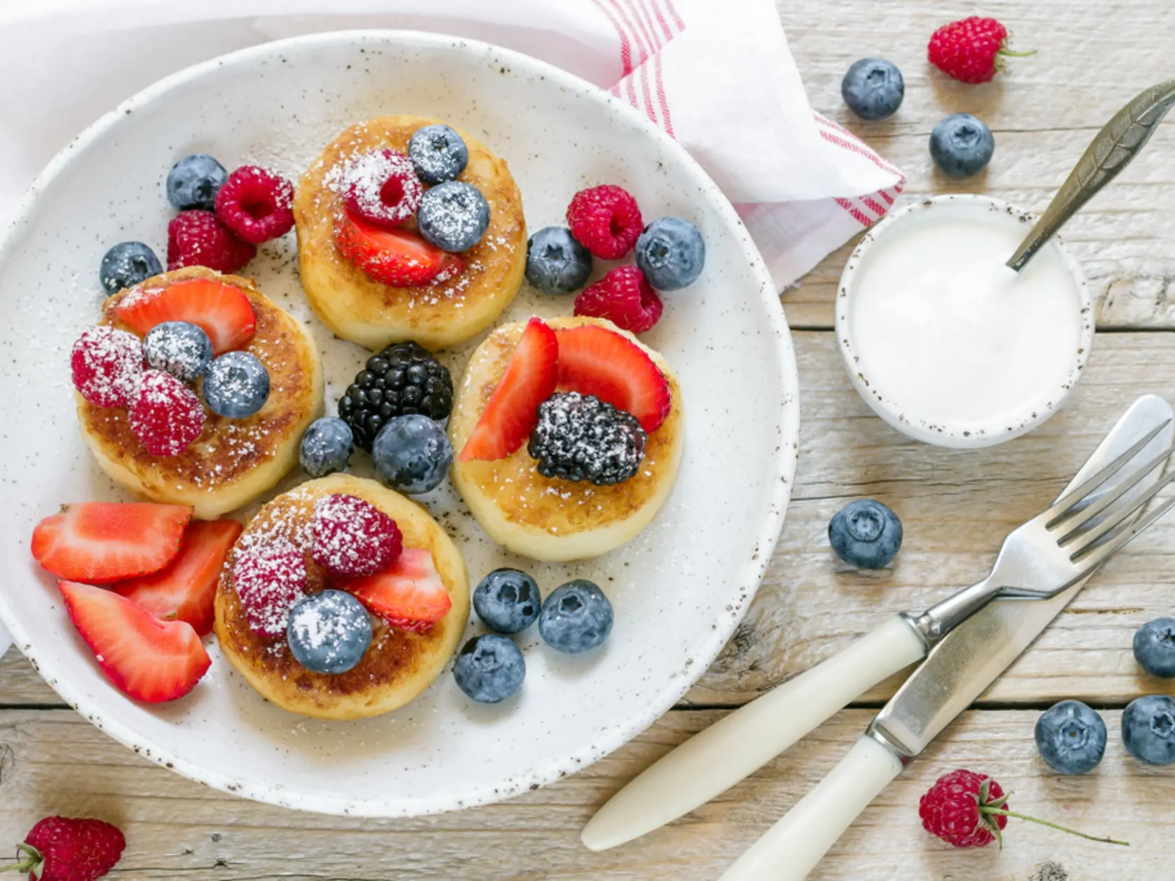 Gourmet,Breakfast,-,Cottage,Cheese,Pancakes,,Syrniki,,Curd,Fritters,With