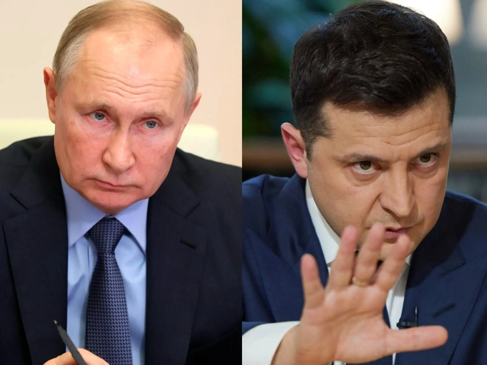 Vladimir Putin a Volodymir Zelenskyj