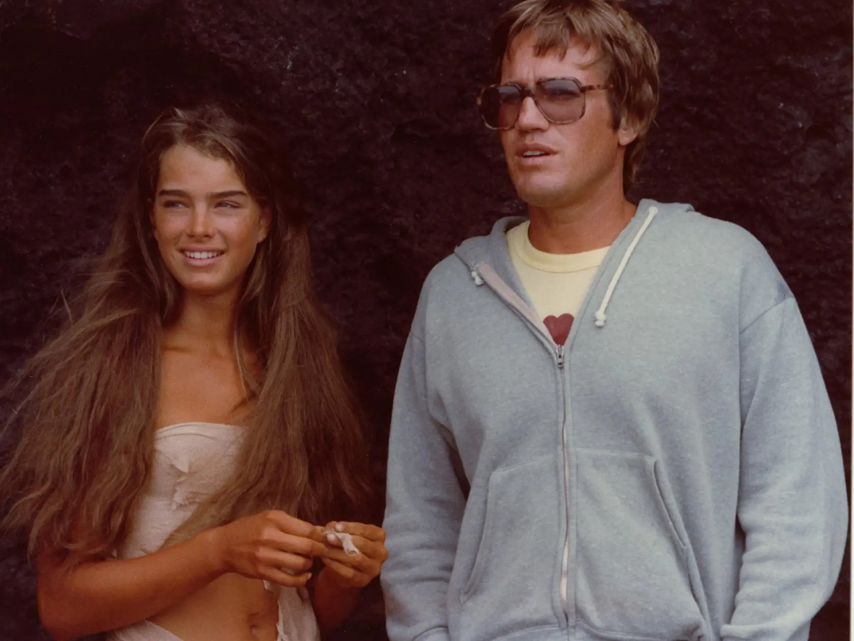 Brooke Shields pri natáčaní Modrej lagúny s režisérom.