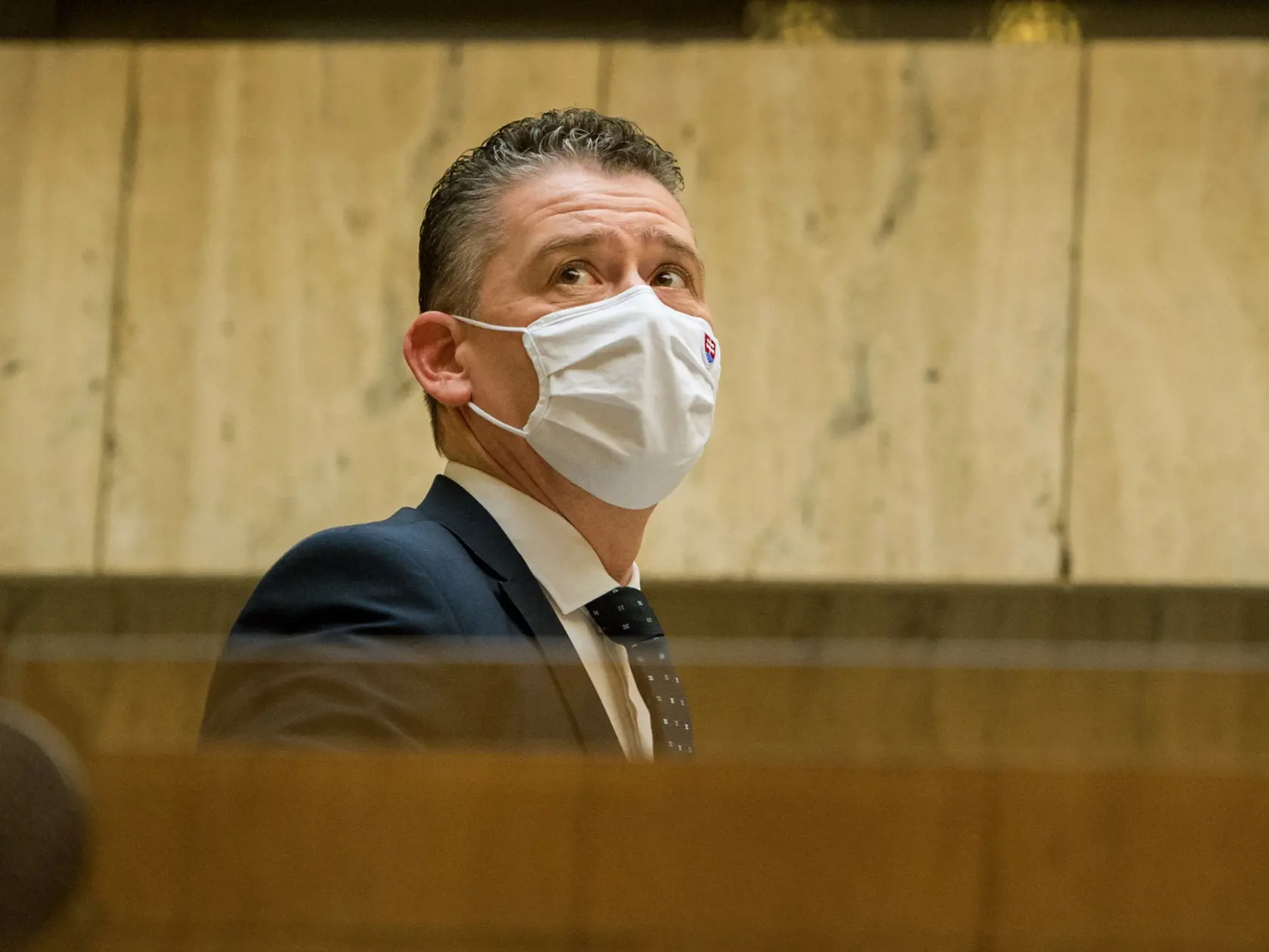 Na snímke minister vnútra SR Roman Mikulec (OĽaNO) prichádza na 75. rokovanie vlády SR 10. februára 2021 v Bratislave. FOTO TASR - Martin Baumann