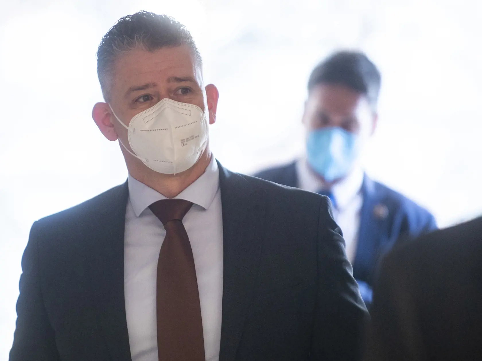 Na snímke minister vnútra SR Roman Mikulec (OĽaNO) pred prichádza na 83. rokovanie vlády SR v stredu 3. marca 2021 v Bratislave. FOTO TASR - Jakub Kotian