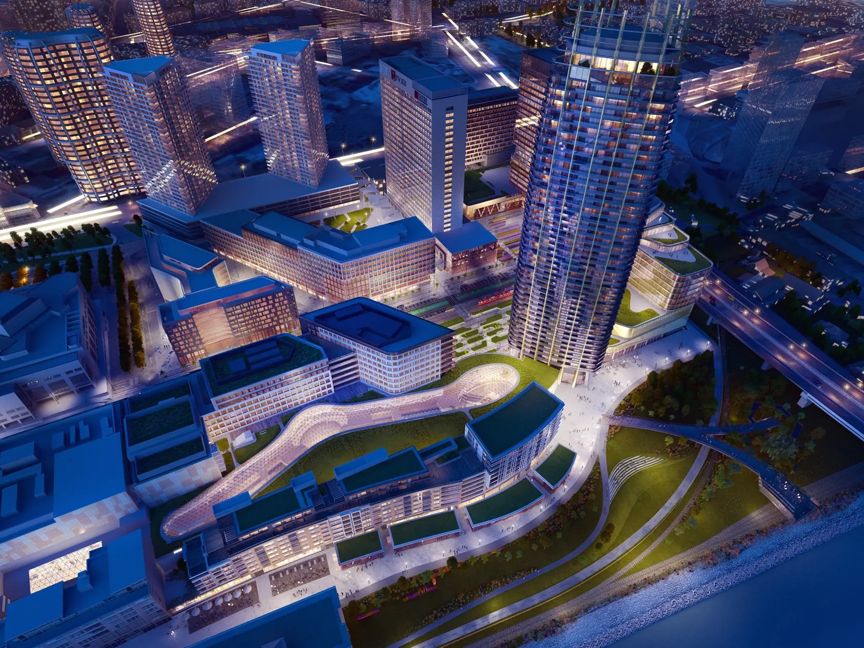 Vizualizácia projektu Eurovea II, ktorého súčasťou bude aj prvý obytný mrakodrap na Slovensku.