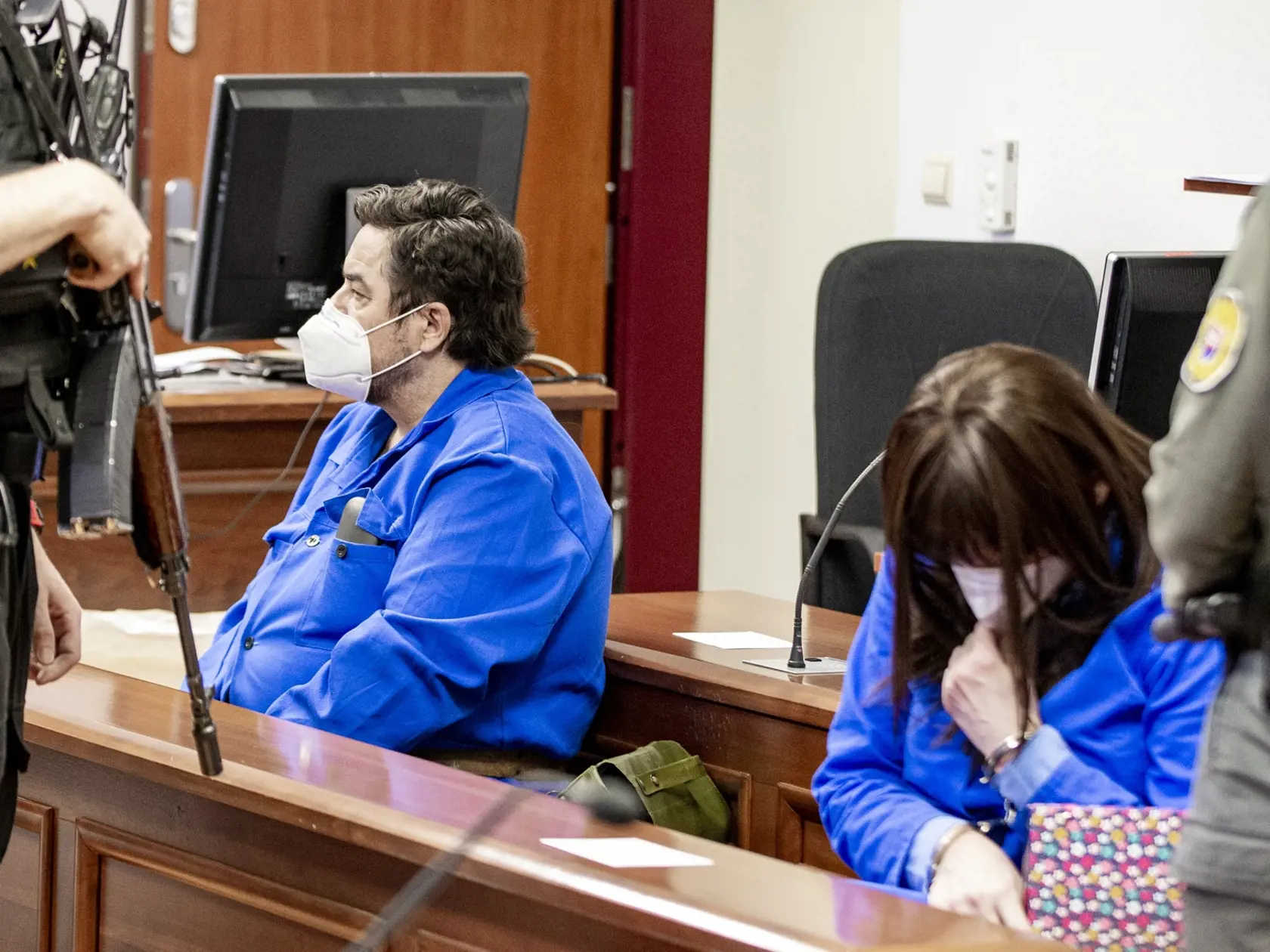 Pojednávanie v prípade vrážd Jána Kuciaka a Martiny Kušnírovej na Špecializovanom trestnom súde v Pezinku.  Na snímke je Marián Kočner a Alena Zsuzsová. 

