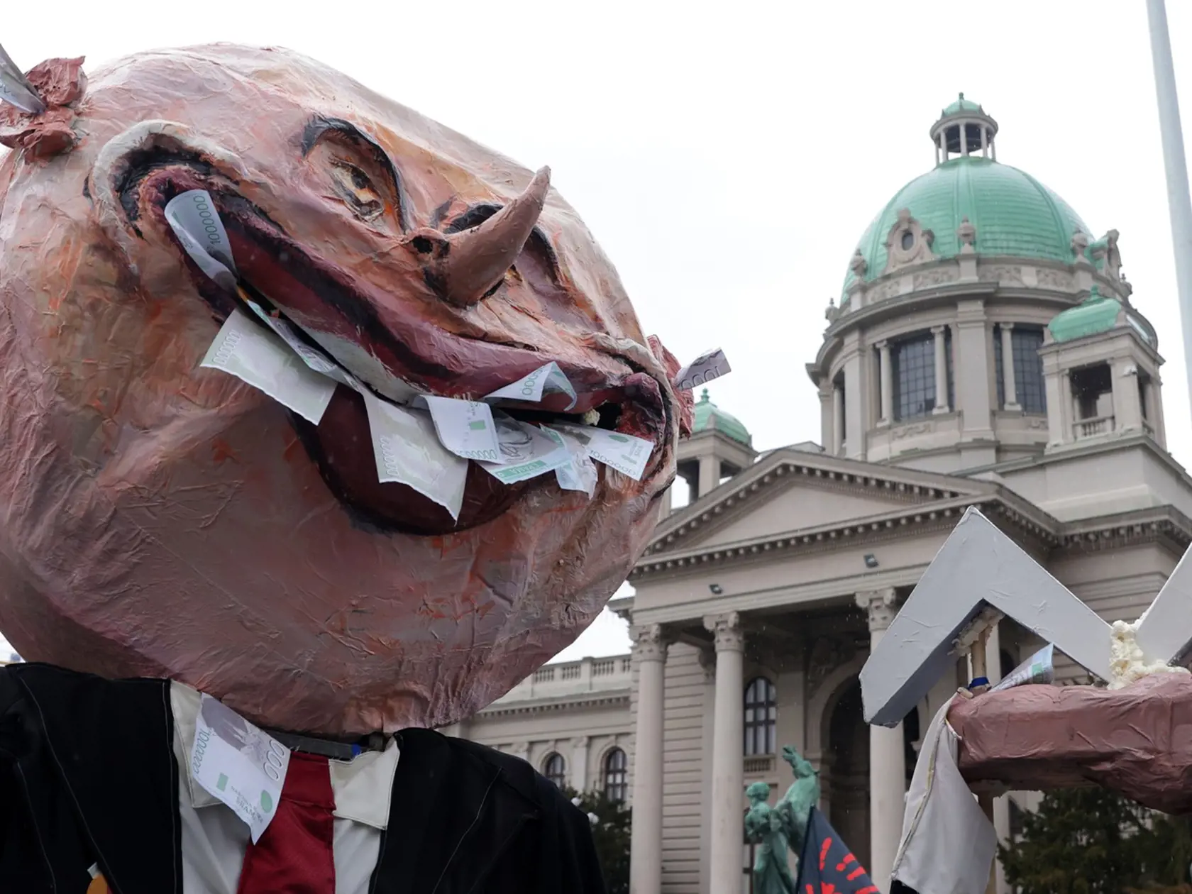 Protivládny protest v srbskom Belehrade 15. marca 2025.