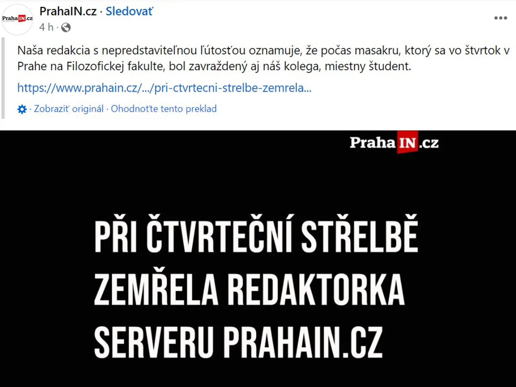 Medzi obeťami je aj študentka fakulty a redaktorka portálu PrahaIN.cz