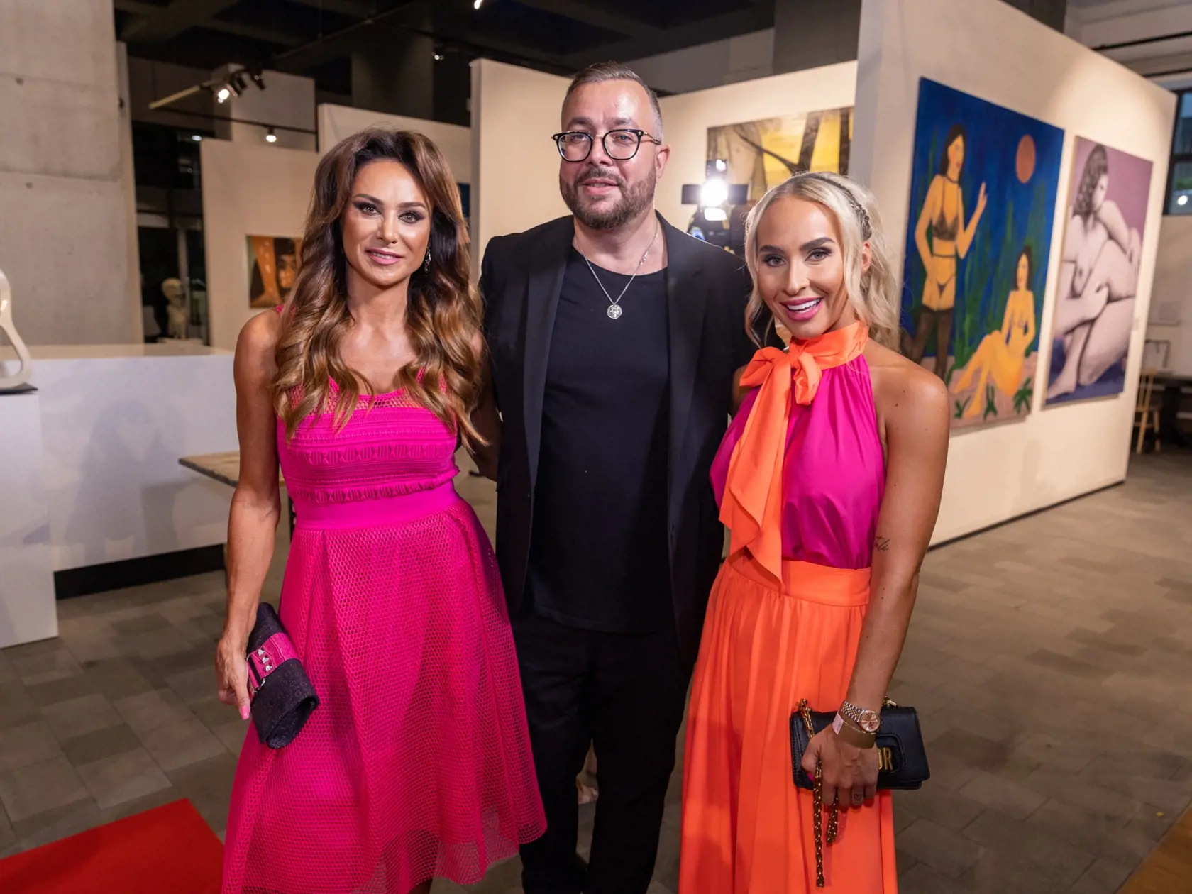 Zora Czoborová, Lucia Mokráňová a riaditeľ marketingu TV Markíza Michal Borec na markizáckej párty
