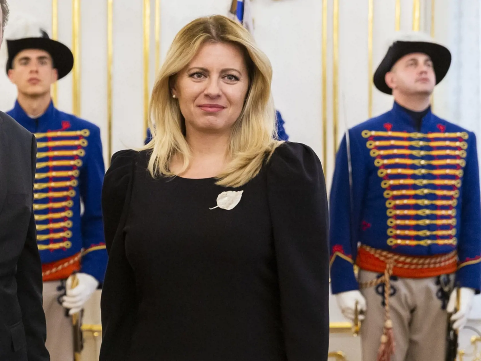 Na snímke zľava nový mimoriadny a splnomocnený  veľvyslanec SR v Holandskom kráľovstve Juraj Macháč a prezidentka SR Zuzana Čaputová po odovzdaní poverovacích listín v Prezidentskom paláci v Bratislave 20. novembra 2019. FOTO TASR - Jaroslav Novák