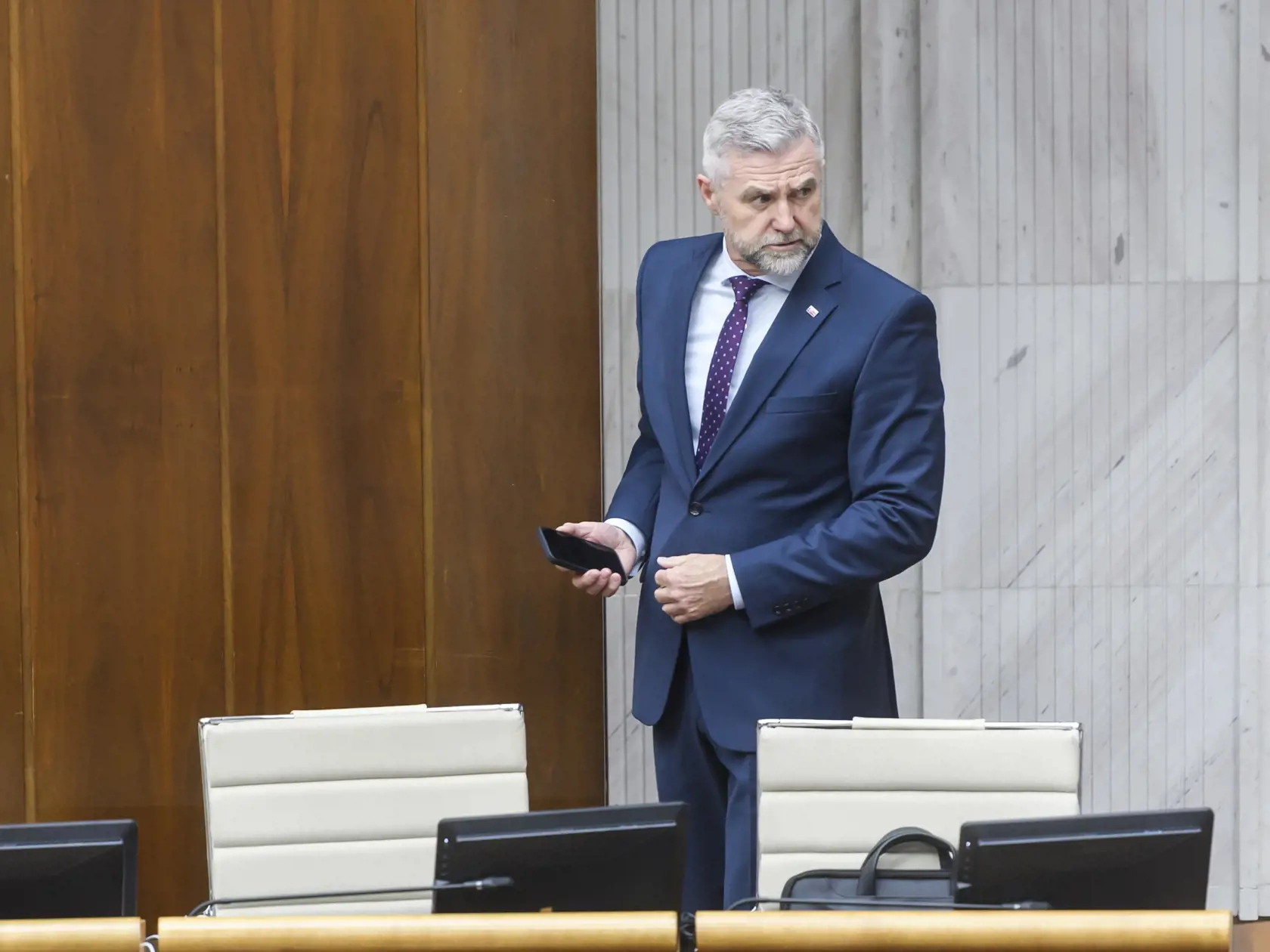 Na snímke poslanec Národnej rady (NR) SR Tibor Gašpar (Smer-SD) počas pokračujúcej rozpravy k návrhu štátneho rozpočtu na 6. schoôdzi parlamentu v Bratislave 21. decembra 2023. FOTO TASR - Jaroslav Novák