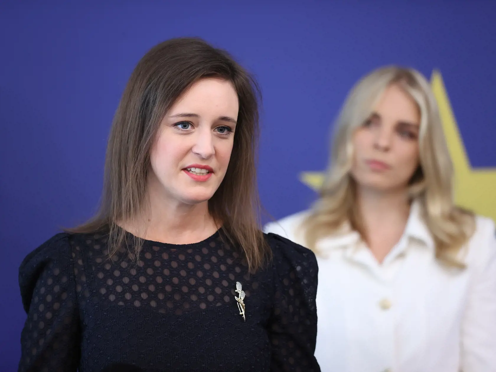 Stretnutie europoslancov s novinármi. Na snímke je Ľubica Karvašová.