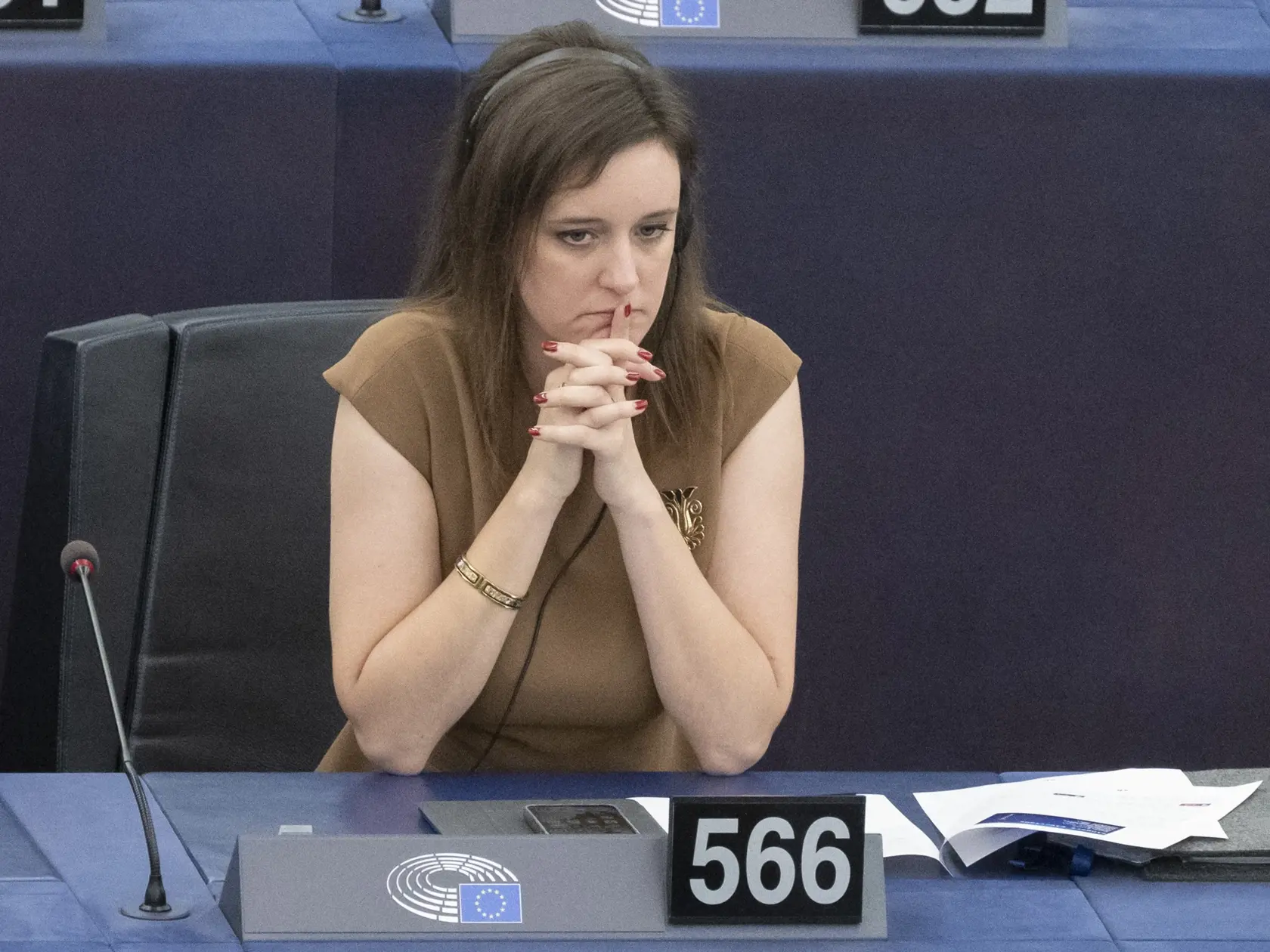 Na snímke slovenská europoslankyňa Ľubica Karvašová (PS) počas ustanovujúcej plenárnej schôdze Európskeho parlamentu po júnových voľbách v utorok 16. júla 2024 v Štrasburgu. Poslanci v utorok a v stredu zvolia predsedu EP najbližšieho 2,5 roka, ako aj 14 podpredsedov a piatich kvestorov. FOTO TASR - Martin Baumann