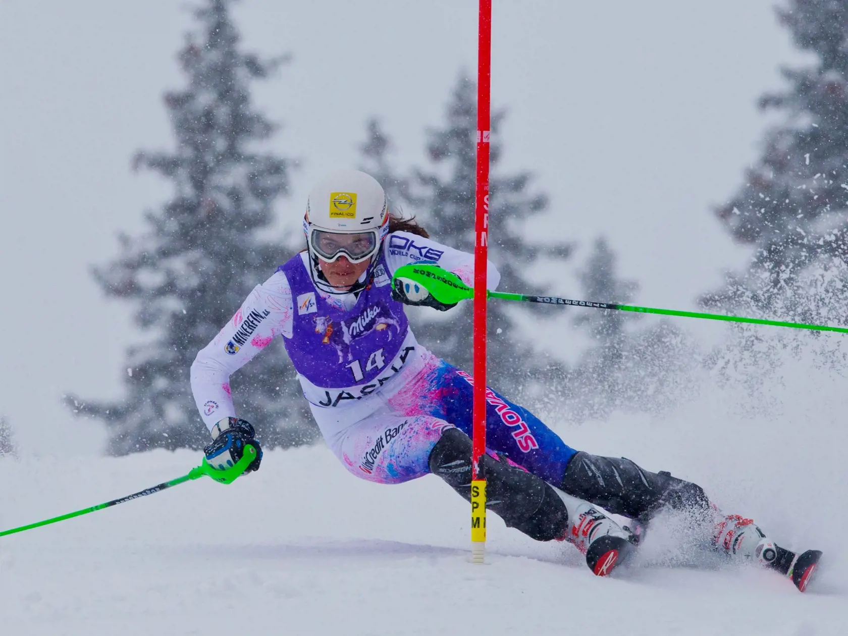 Na snimke Petra Vlhova pocas nedelnajsieho prveho kola slalomu Svetoveho pohara v alpskom lyzovani zien v Jasnej. (archív)