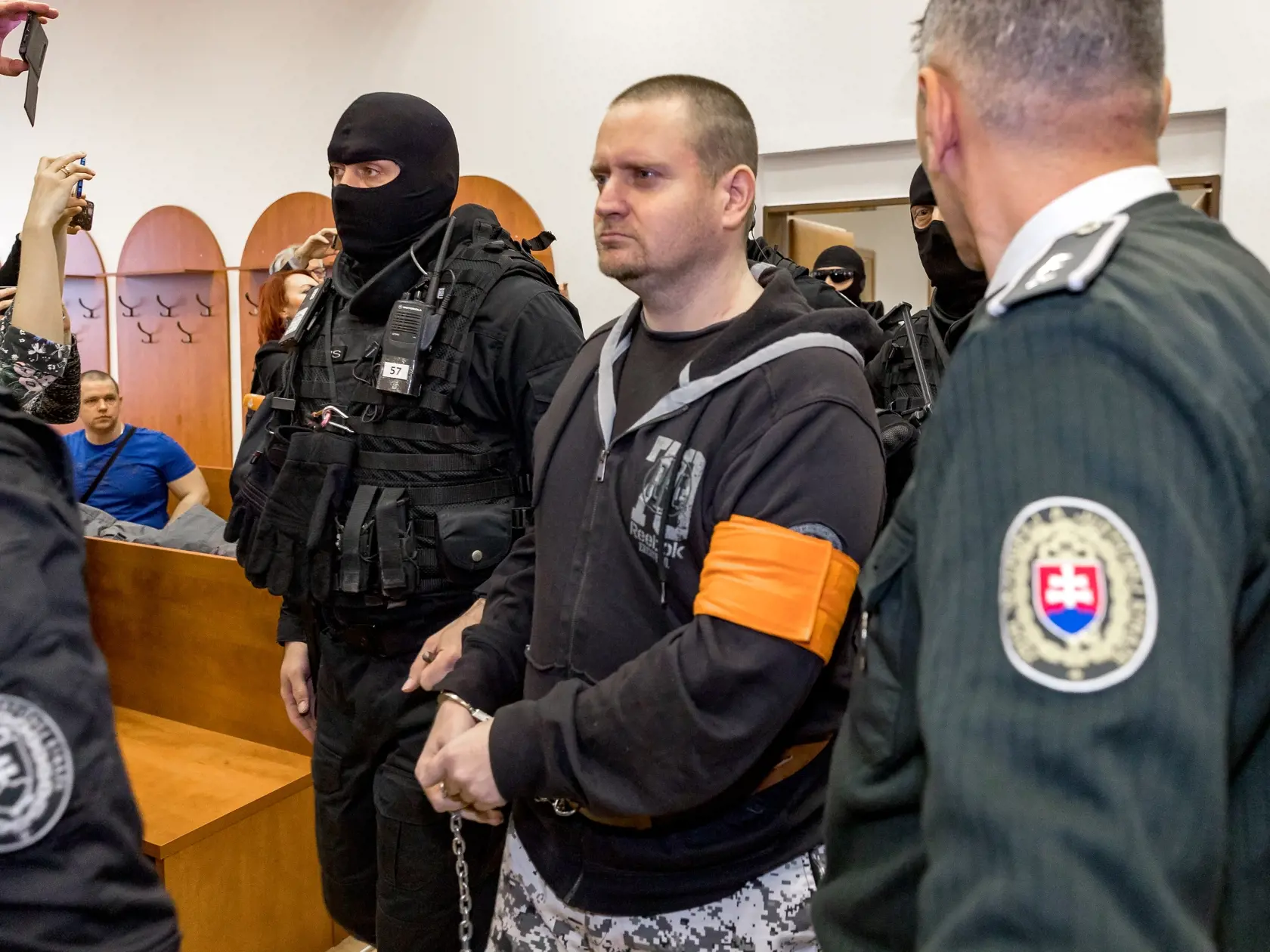 Prvé pojednávanie na Špecializovanom trestnom súde v Pezinku vo veci vraždy investigatívneho novinára Jána Kuciaka a jeho snúbenice Martiny Kušnírovej. Na snímke je Miroslav Marček.