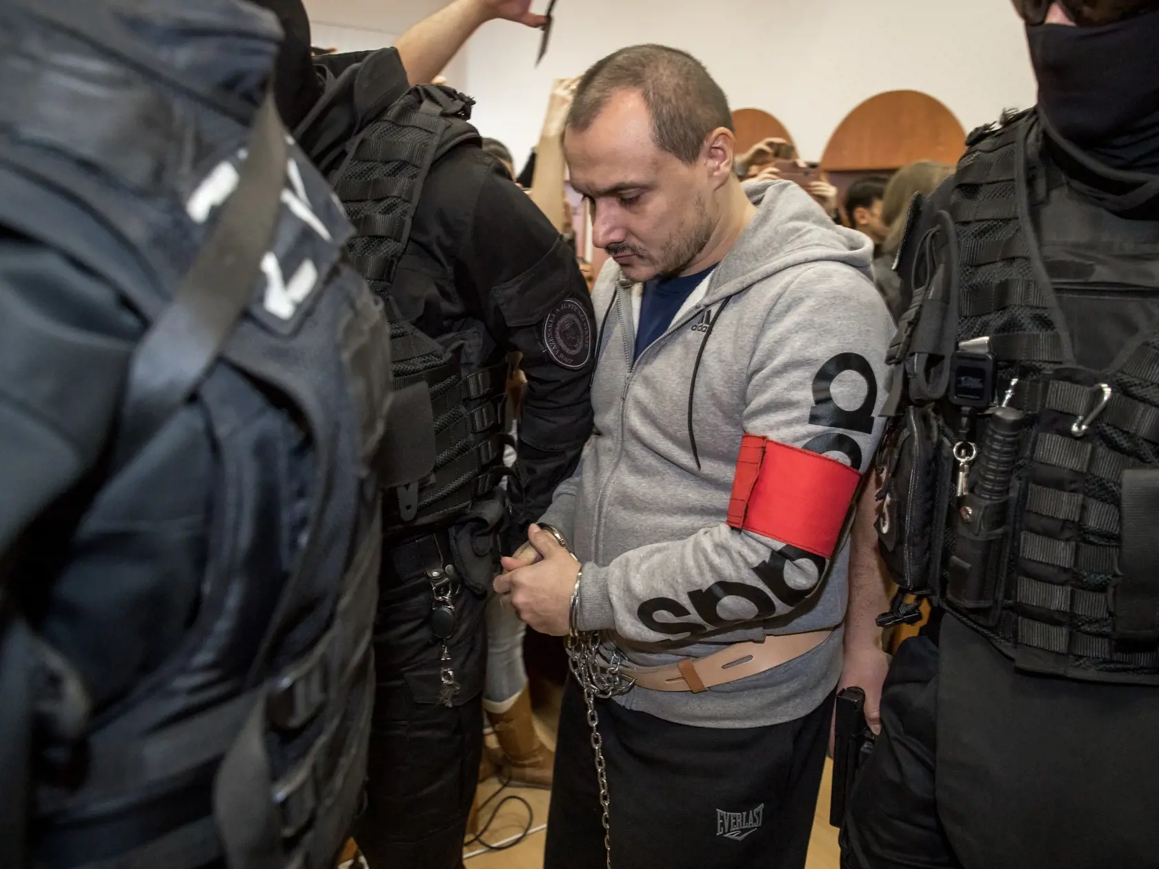 Prvé pojednávanie na Špecializovanom trestnom súde v Pezinku vo veci vraždy investigatívneho novinára Jána Kuciaka a jeho snúbenice Martiny Kušnírovej. Na snímke je Tomáš Szabó.