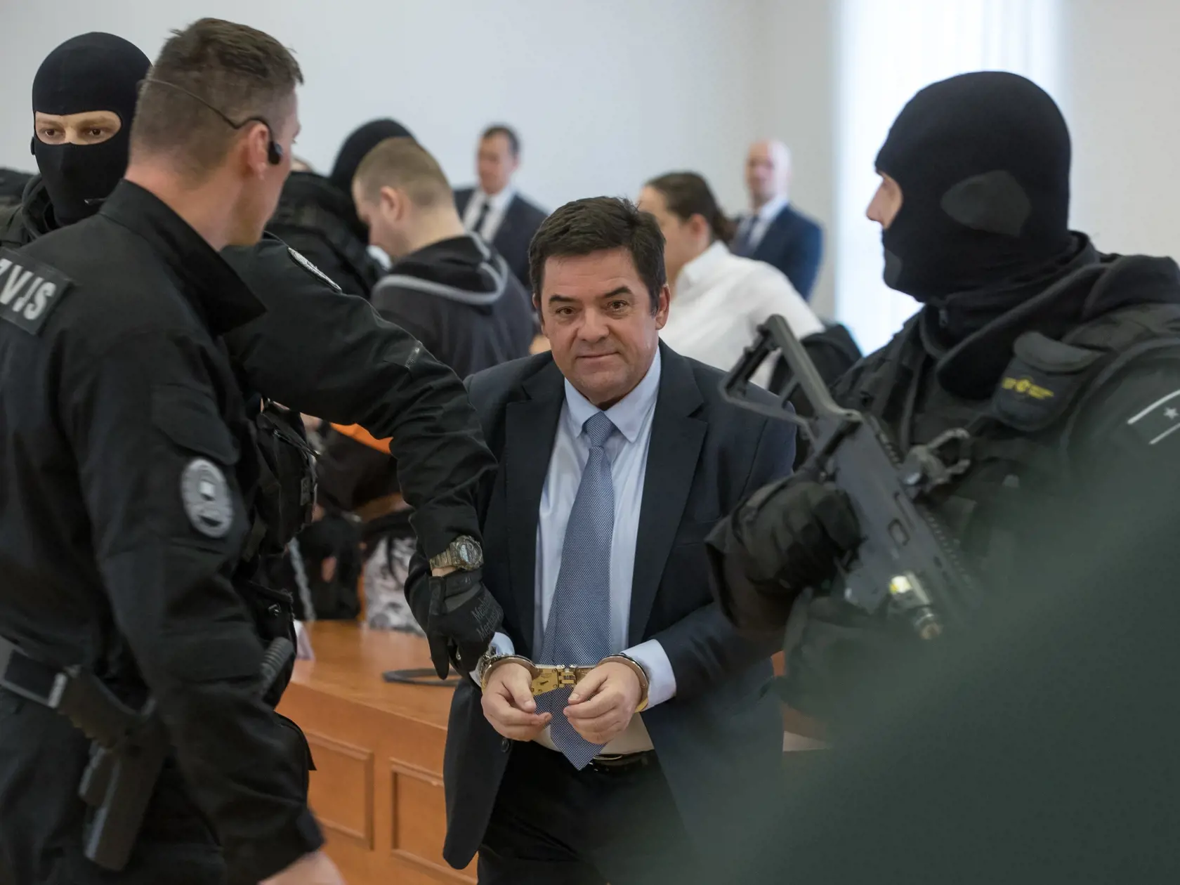 Prvé pojednávanie na Špecializovanom trestnom súde v Pezinku vo veci vraždy investigatívneho novinára Jána Kuciaka a jeho snúbenice Martiny Kušnírovej. Na snímke je Marián Kočner.