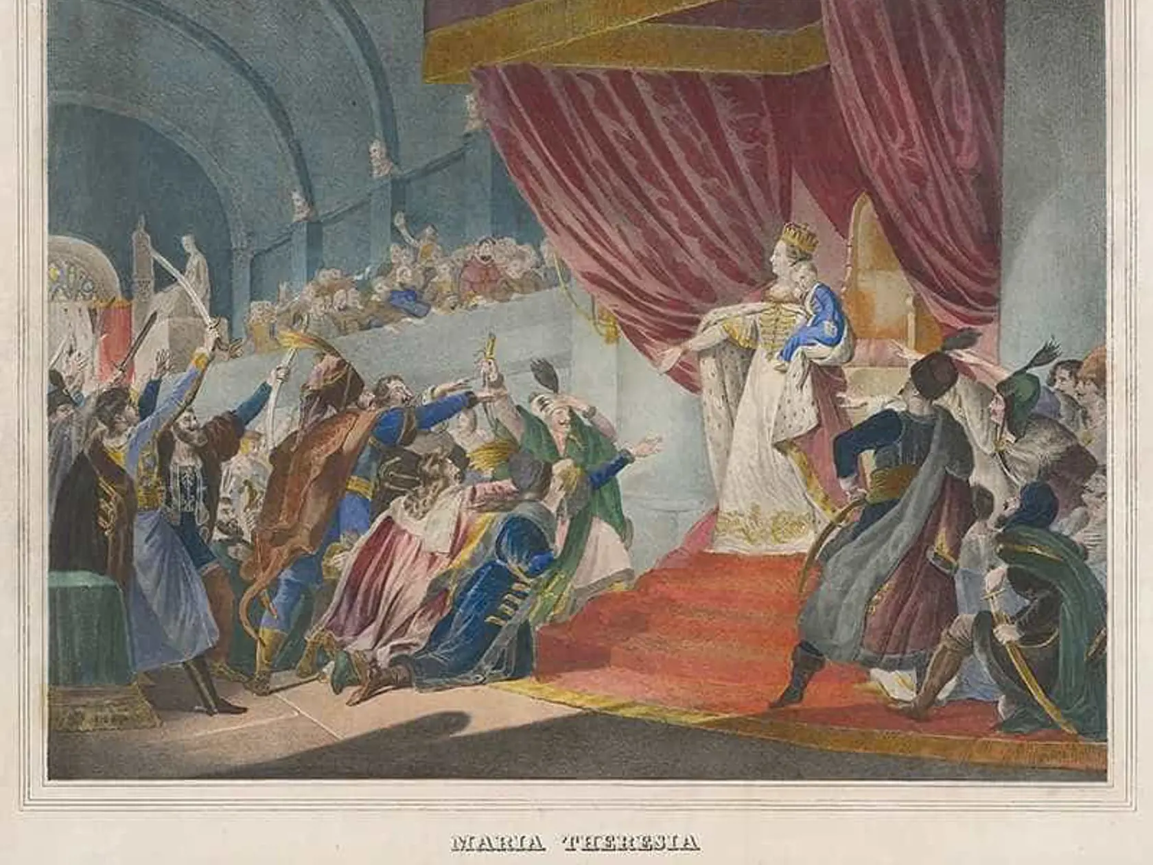 Mária Terézia, rytina, medyritina, Galéria mesta Bratislavy.