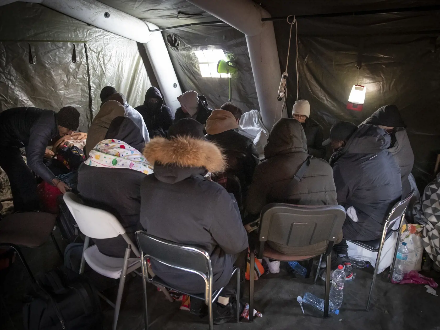 Situácia na hraničnom priechode Vyšné Nemecké v smere zo Slovenska na Ukrajinu počas príchodu vojnových utečencov po napadnutí Ukrajiny Ruskom.
