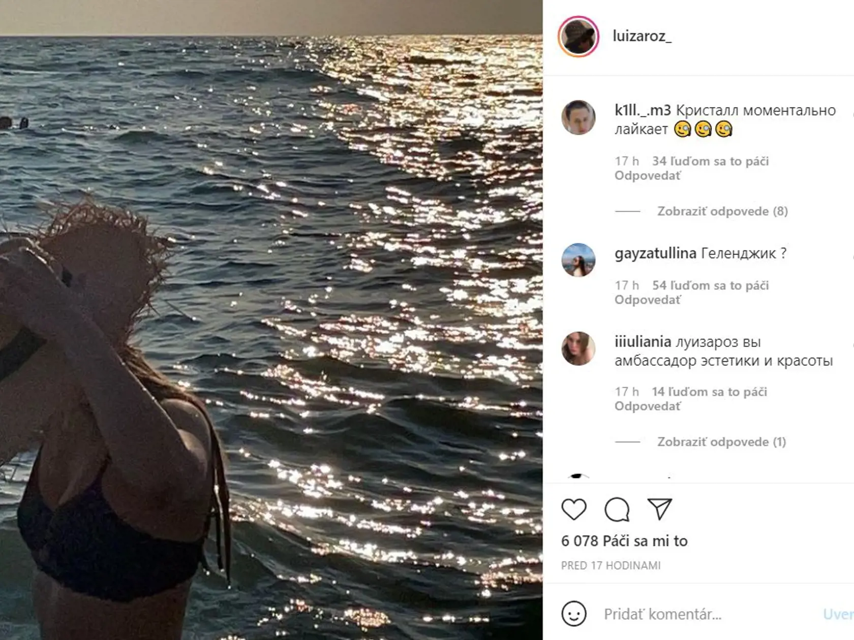 Putinova tajná dcéra Luiza zverejnila sériu fotografií v plavkách.