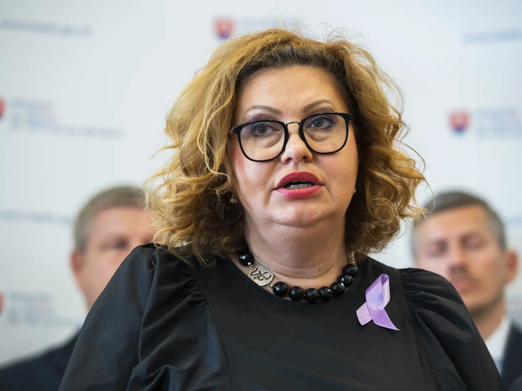 Na snímke prezidentka aliancie Nie rakovine Jana Pifflová Španková počas tlačovej konferencie pri príležitosti spustenia bezplatného očkovania proti HPV vírusu pre deti medzi 12. - 13. rokom života v Bratislave 2. mája 2022. FOTO TASR - Jaroslav Novák