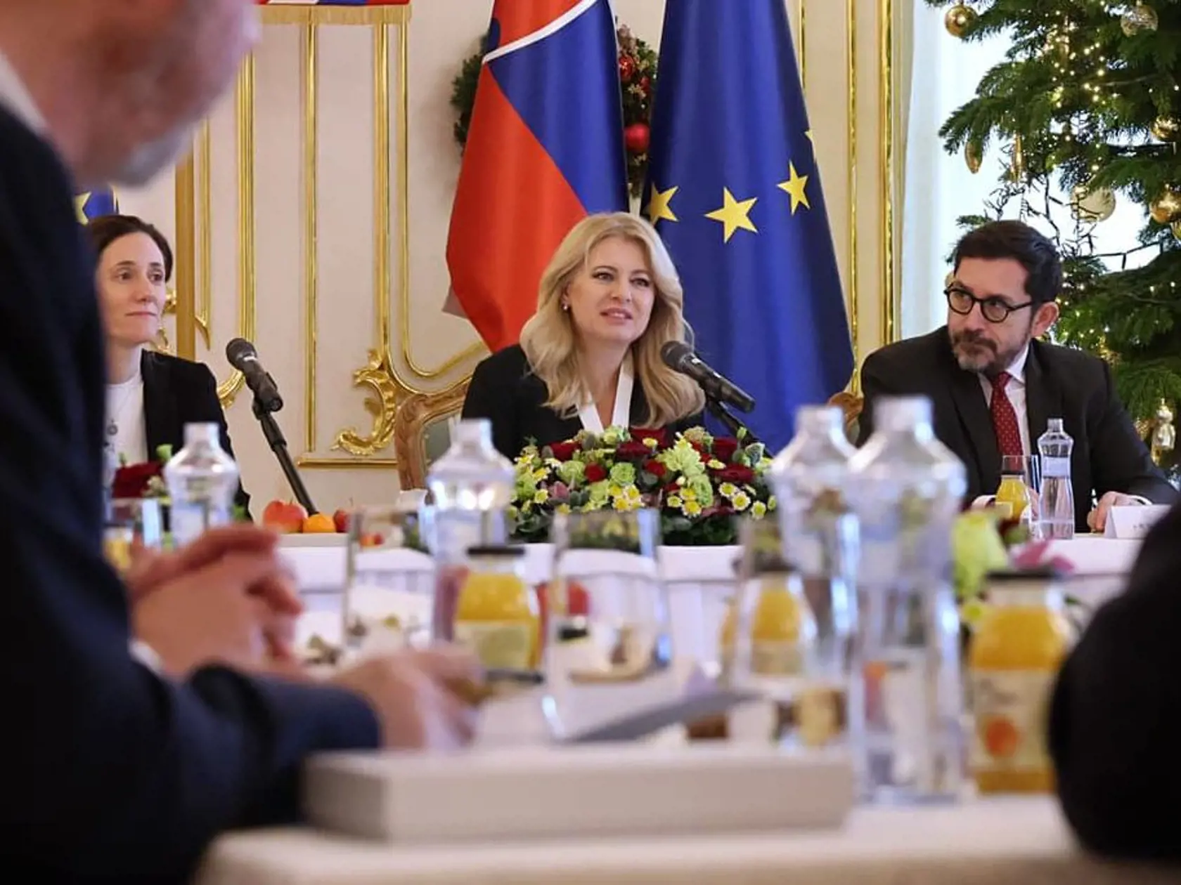 Prezidentka Zuzana Čaputová sa v utorok stretla s veľvyslancami členských štátov Európskej únie (EÚ). Diplomati sa podľa nej zaujímali najmä o povolebný vývoj na Slovensku, problematiku boja s dezinformáciami, možné riešenia nelegálnej migrácie, ale aj podporu ochrany princípov právneho štátu.