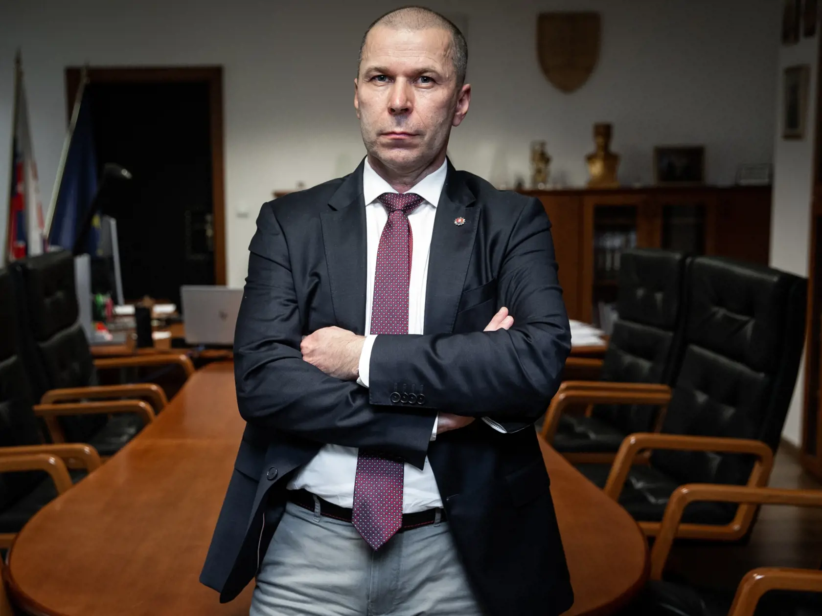 Prezident Policajného zboru Slovenskej republiky Peter Kovařík pri rozhovore v Bratislave.