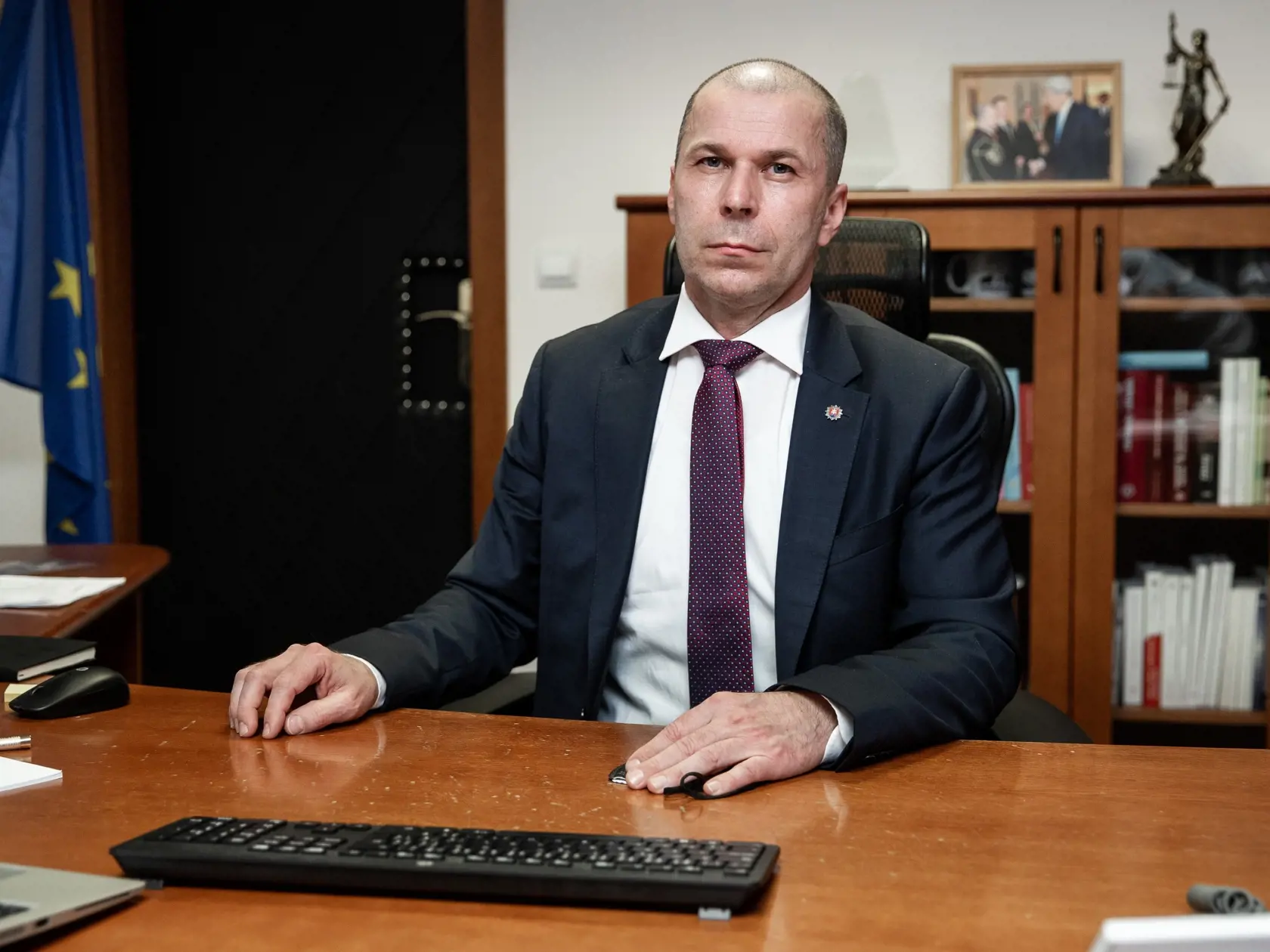 Prezident Policajného zboru Slovenskej republiky Peter Kovařík pri rozhovore v Bratislave.