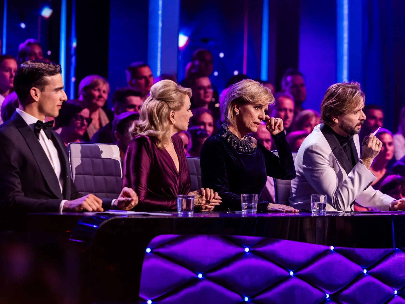 Na snímke porota Ján Ďurovčík, Tatiana Drexler, Adam Bardy, Zdena Studenková počas štvrtého  kola Let's dance 2025.