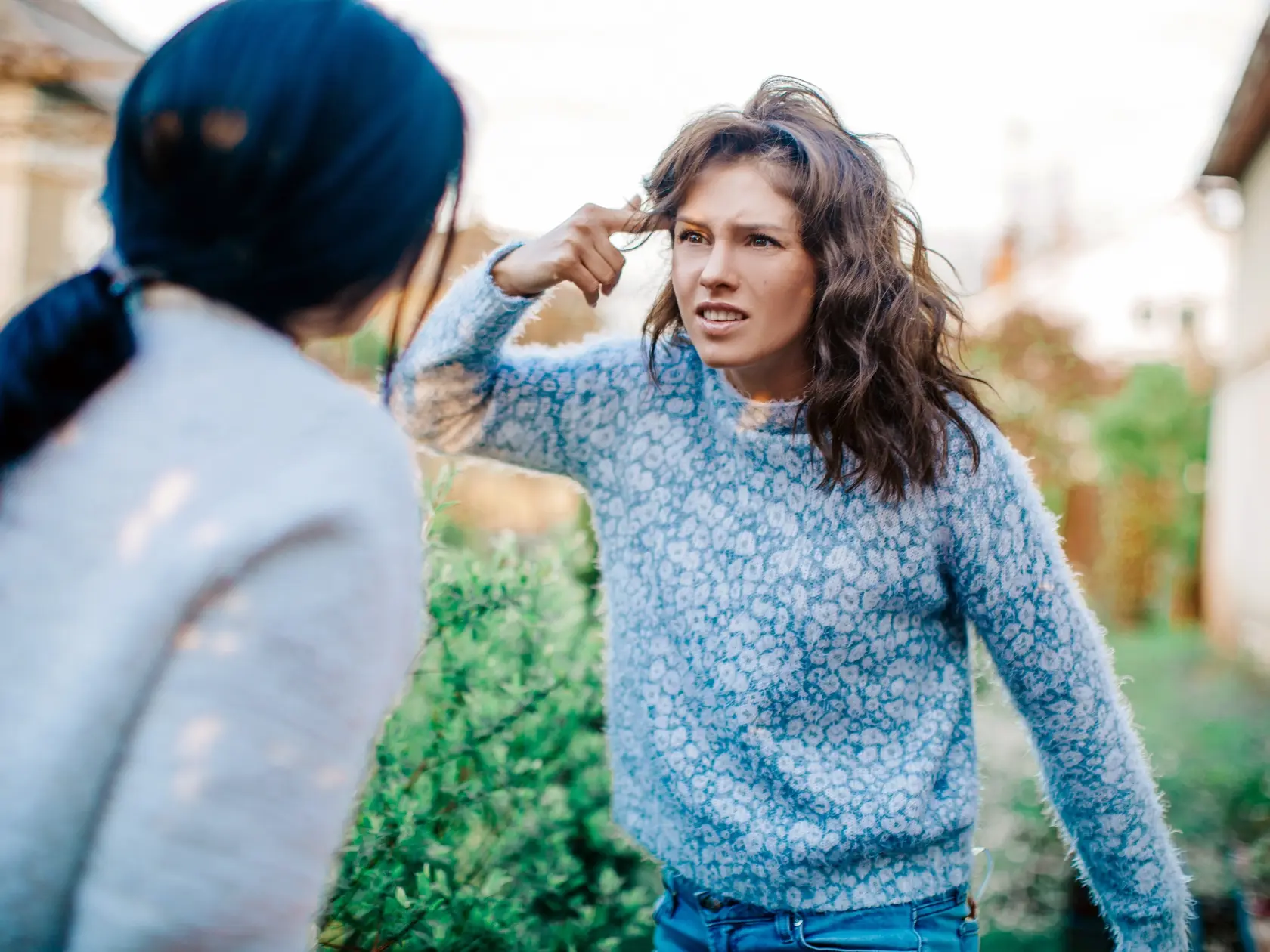 Quarrel,Two,Friends.,Two,Women,Screaming,At,Each,Other.,Two