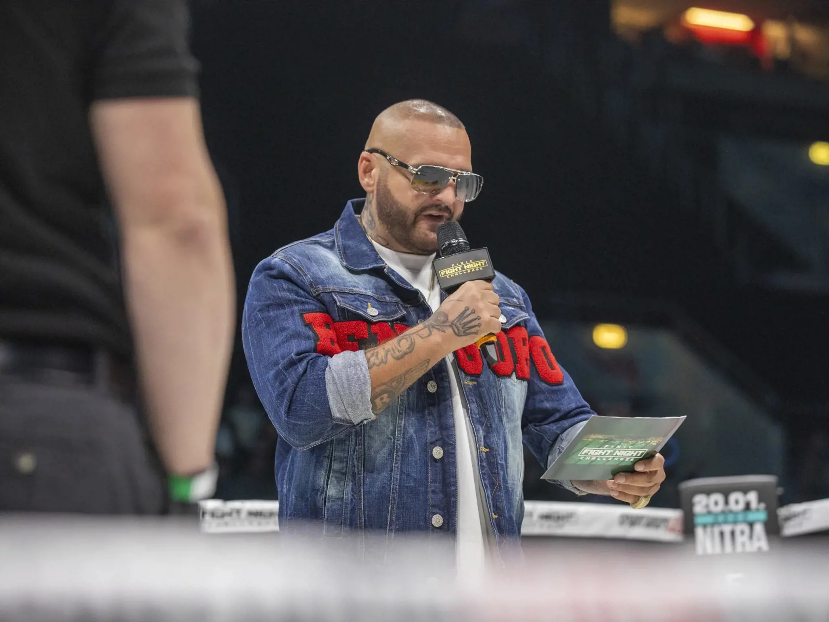  Na snímke je turnaj Fight Night Challenge na štadióne Ondreja Nepelu v Bratislave.
Patrik Vrbovský-Rytmus