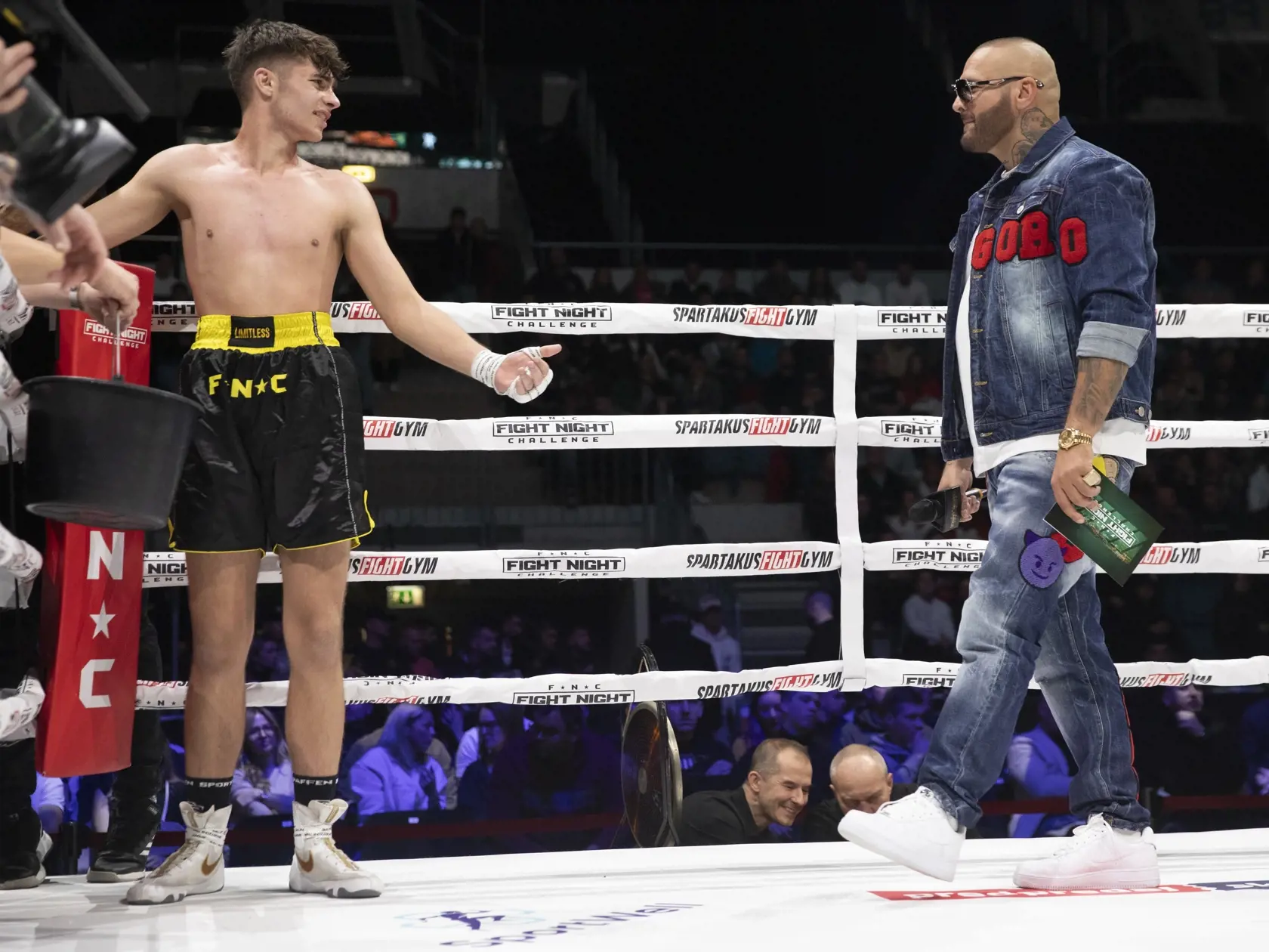  Na snímke je turnaj Fight Night Challenge na štadióne Ondreja Nepelu v Bratislave.
Patrik Vrbovský-Rytmus
