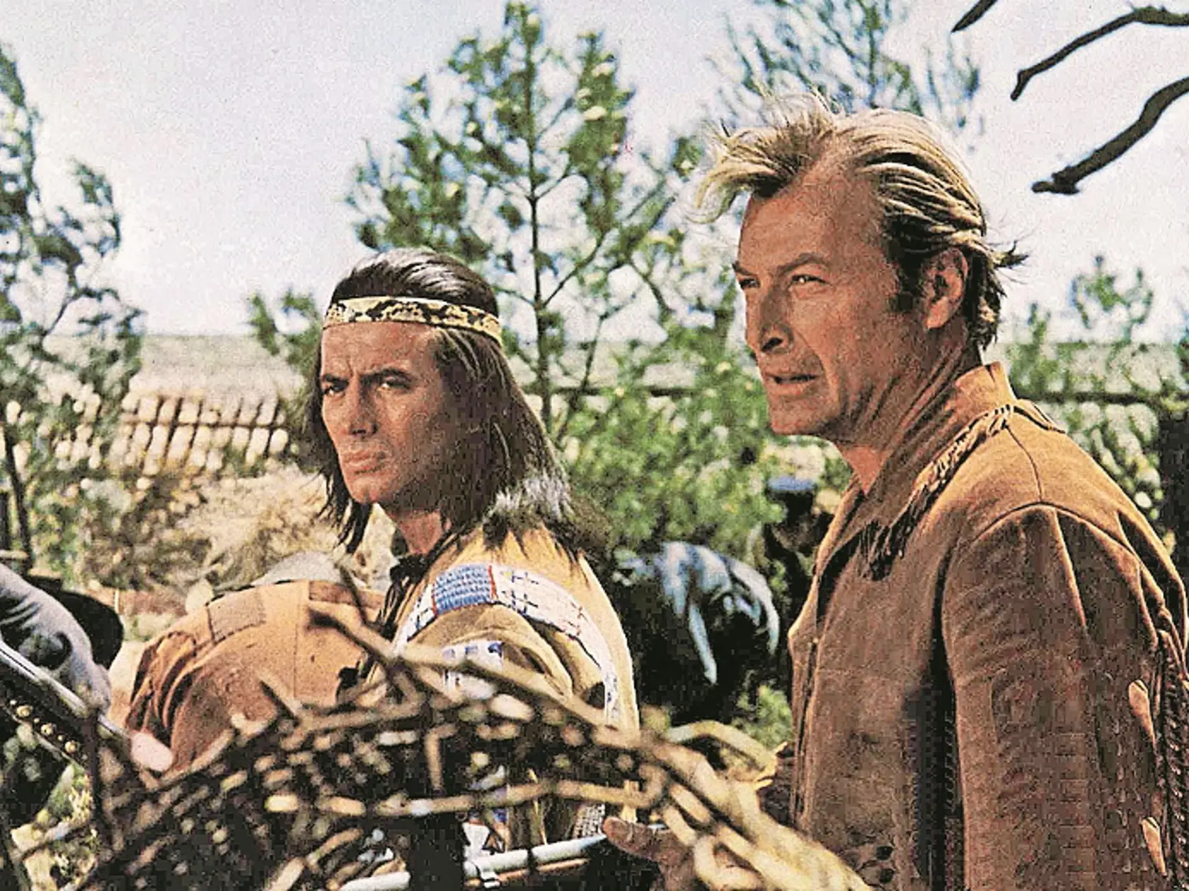 Pokrvní bratia: Vinnetou, Pierre Brice a Old Shatterhand, Lex Barker, v roku 1963.
