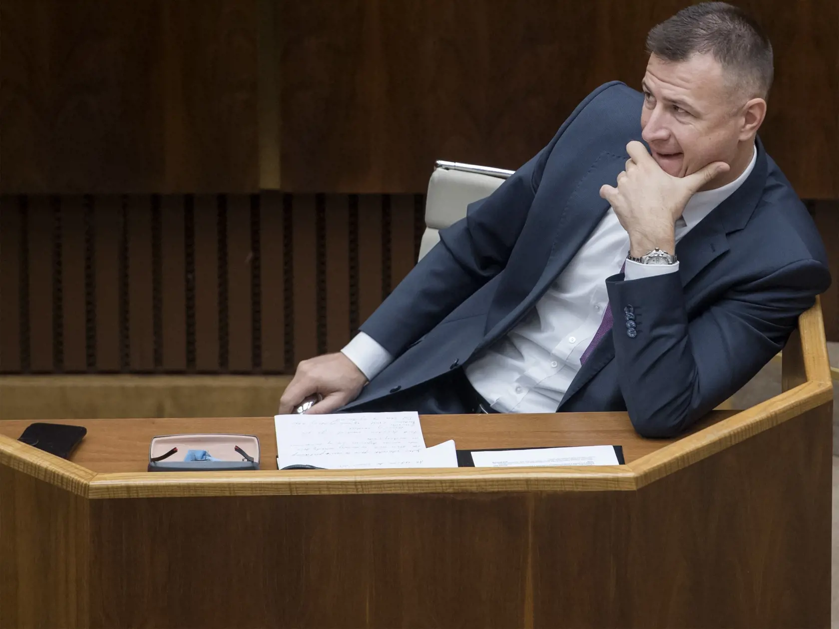 4. decembra 2019 v Bratislave:  Minister spravodlivosti SR Gábor Gál (Most-Híd) počas 53. schôdze NR SR.