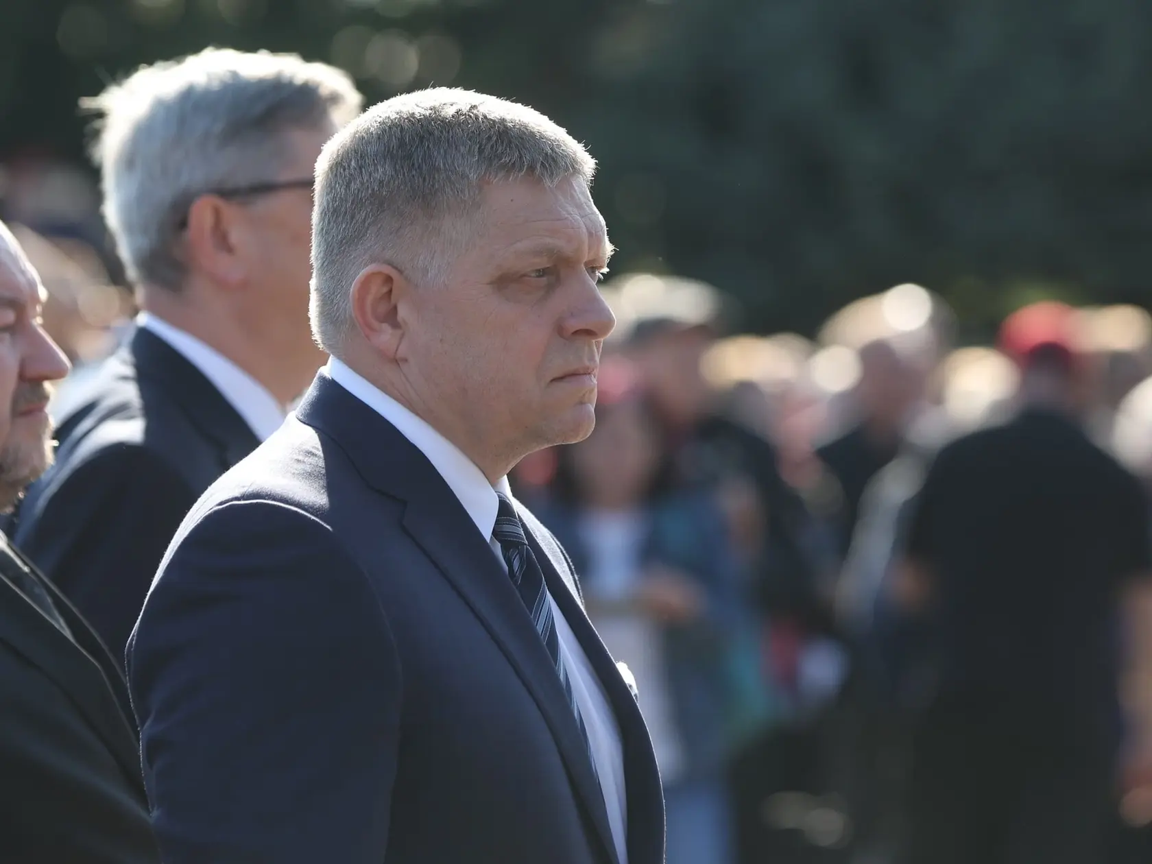 Pietna spomienka k 80. výročiu oslobodenia Bratislavy na Slavíne. Na snímke Robert Fico.
