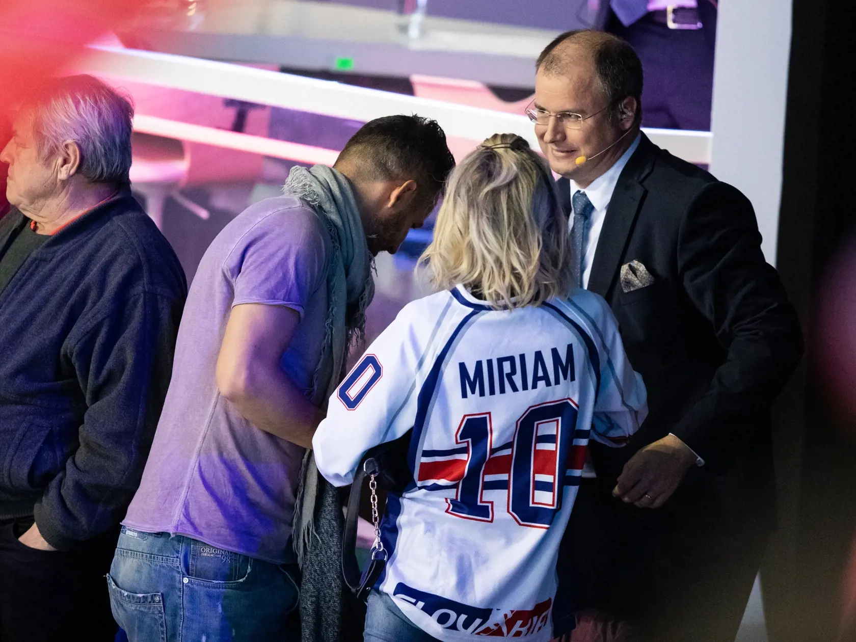 Máj 2019: Miriam Kalisová a Michal Menkyna na zápase Slovensko - Nemecko počas majstrovstiev sveta v ľadovom hokeni v košickej Steel Aréne.
